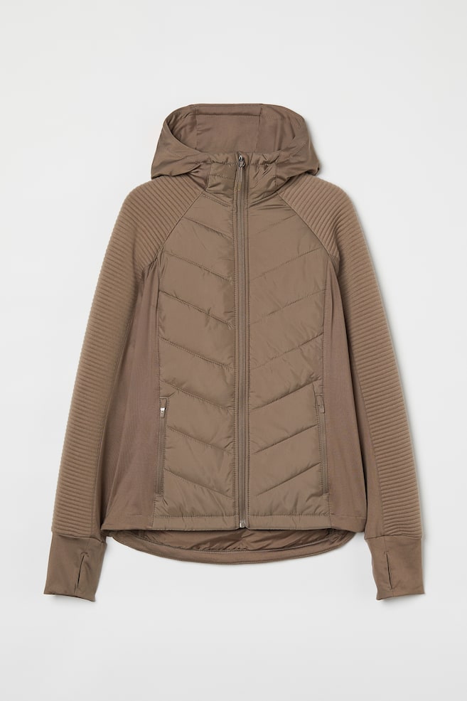 Padded hooded outdoor jacket - Dark beige/Black/Light beige/Beige/dc - 1