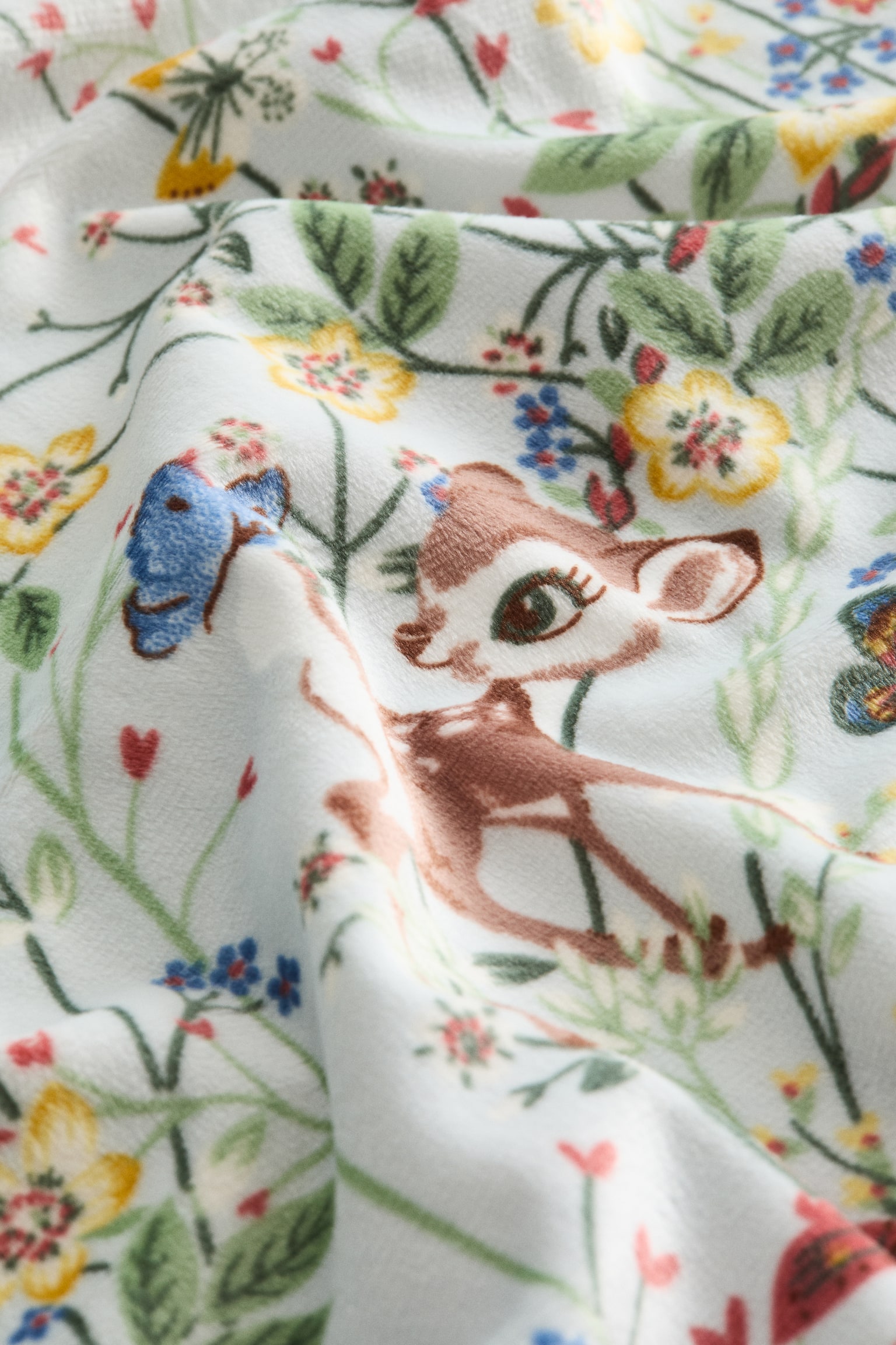 패턴 벨루어 블랭킷 - 라이트 블루/밤비 - 4