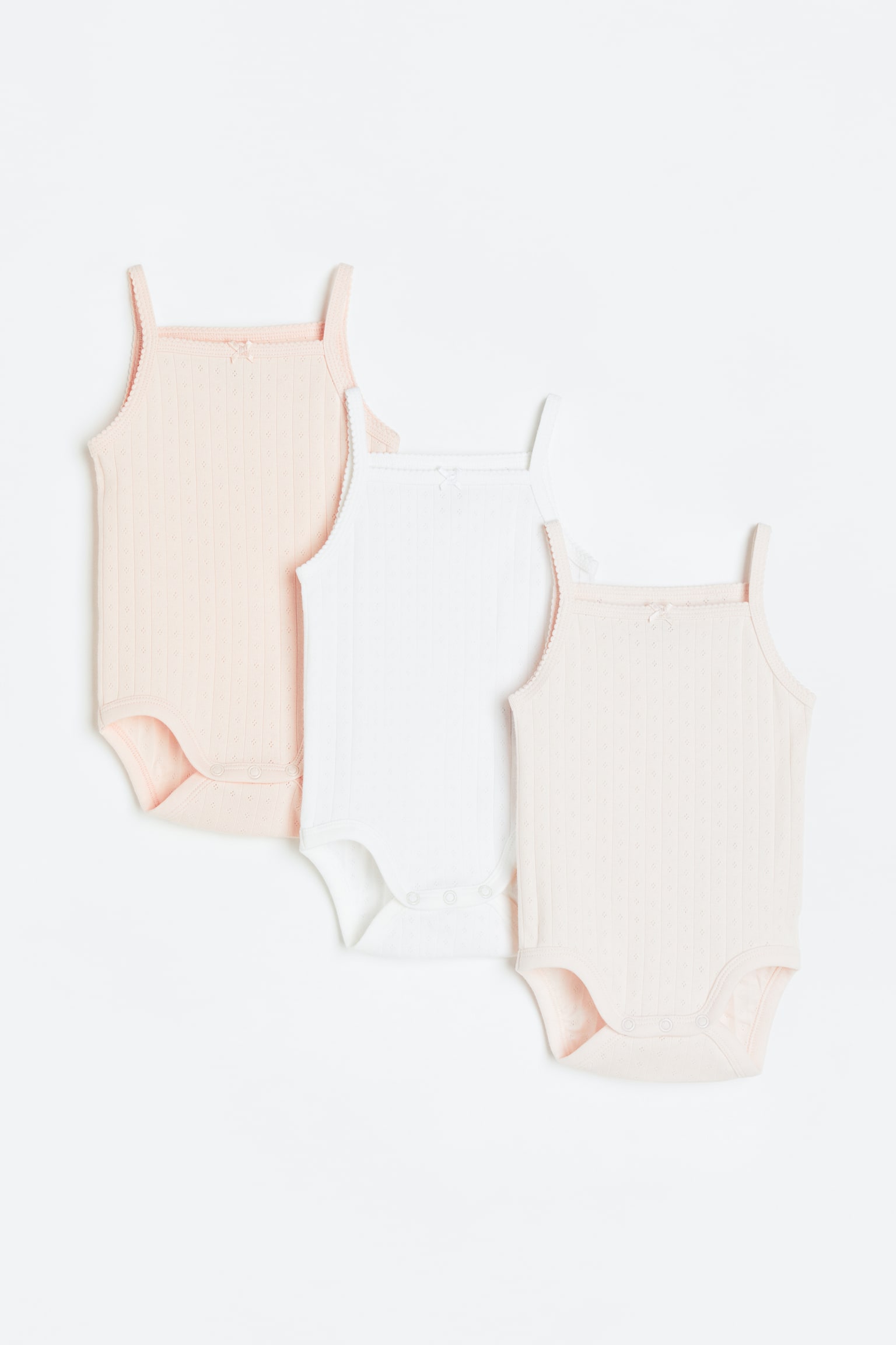 3-pack Sleeveless Bodysuits - Light pink/Powder pink/Light pink/Light dusty pink/Beige/Light dusty blue/Light pink/Beige/White - 1