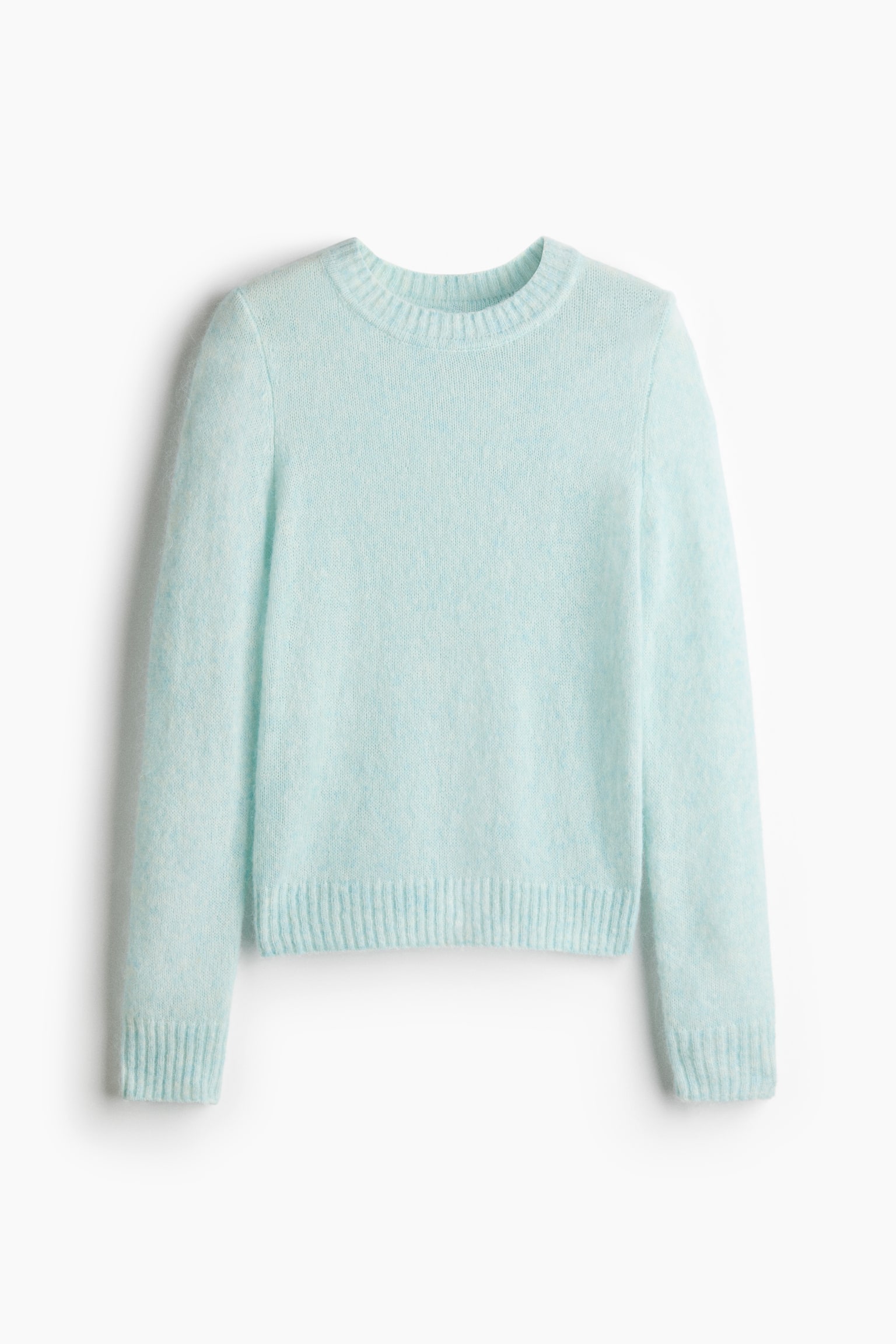 Fitted Sweater - Light turquoise/Dark taupe/Cream - 1