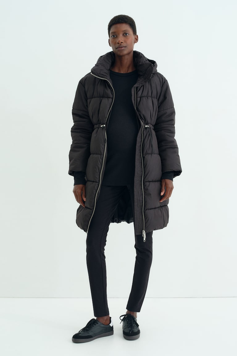 Puffer Jacket Long Maternity Coat MAMA Before After Babywearing