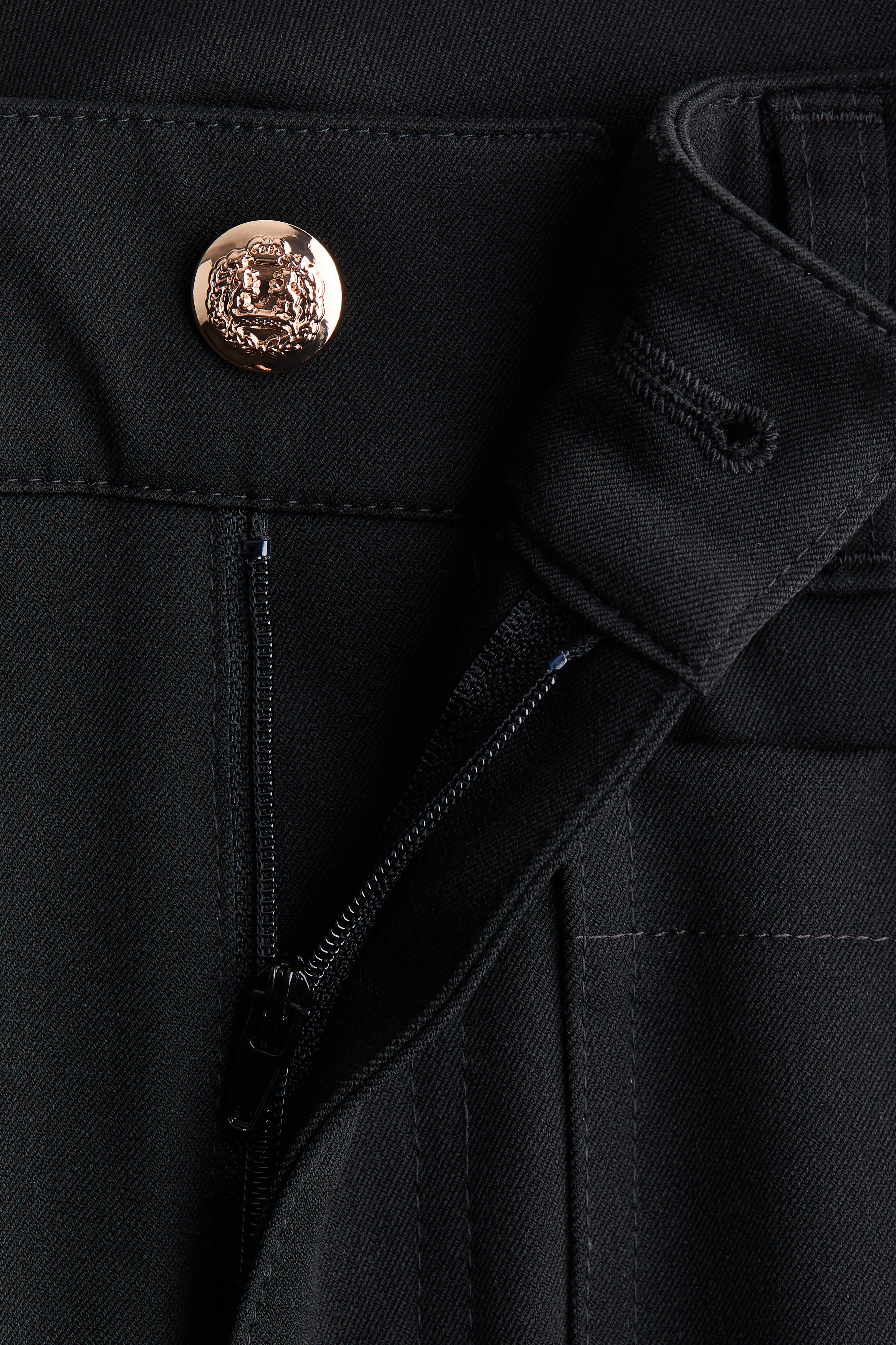 Flared twill trousers