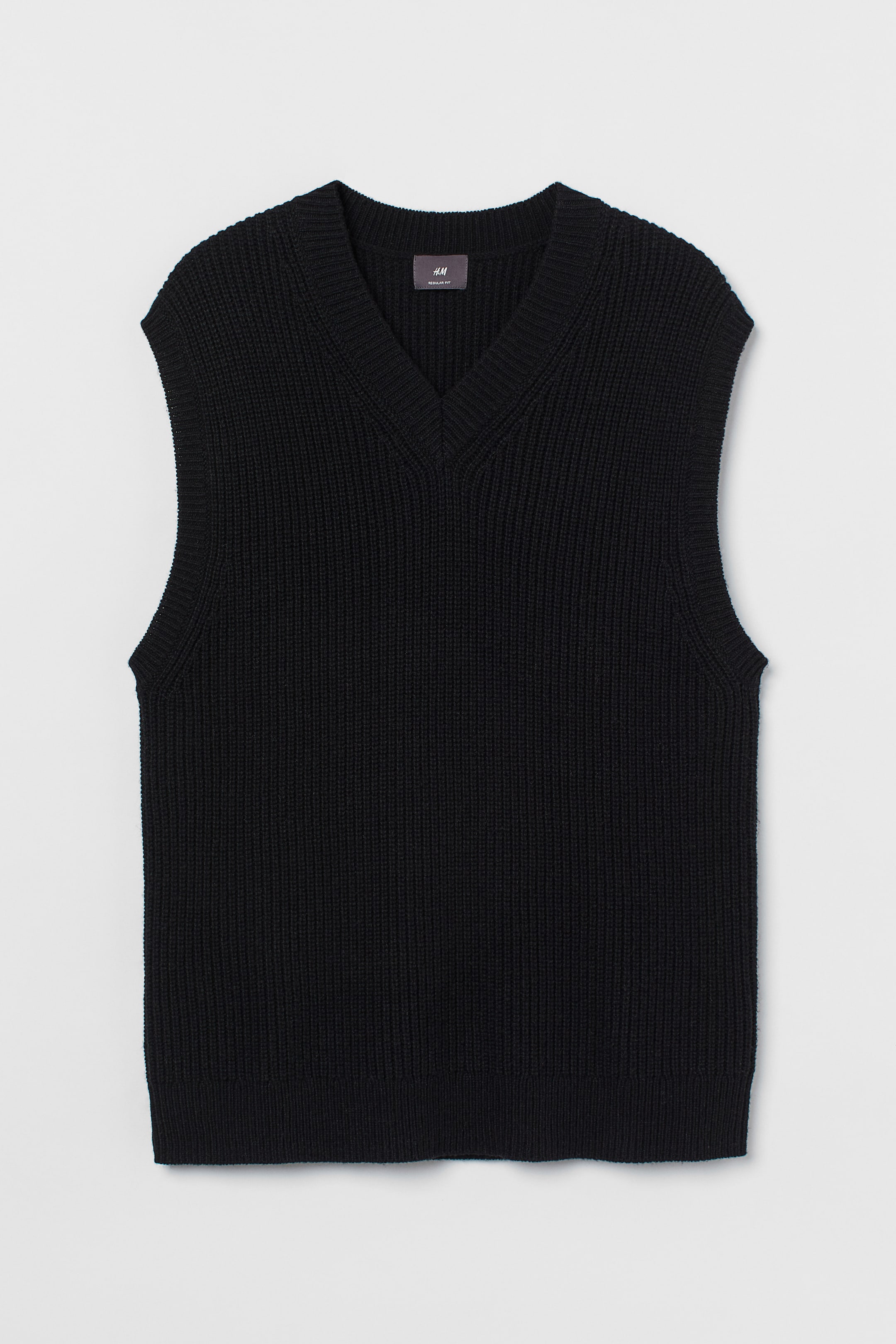 View larger image: Regular Fit Sweater Vest - Black - Men | H&M US 1