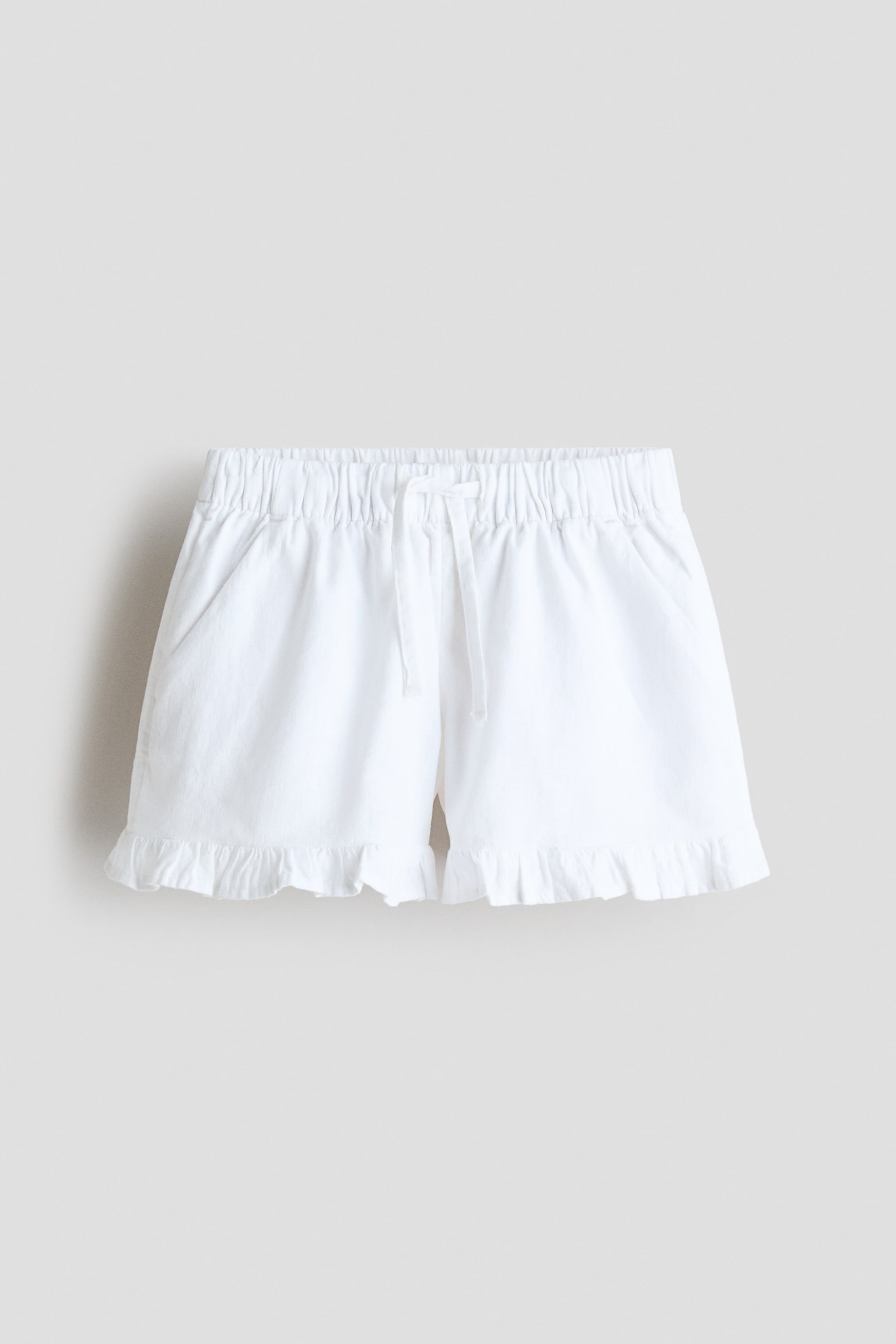 Short van linnenmix - Wit
