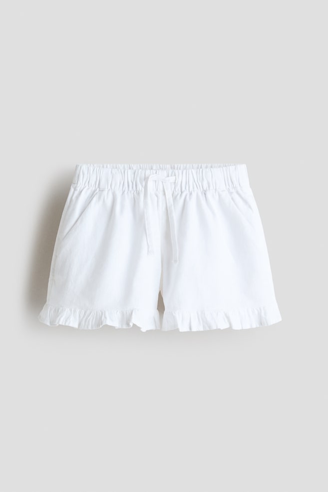 Linen-blend shorts - White - 1