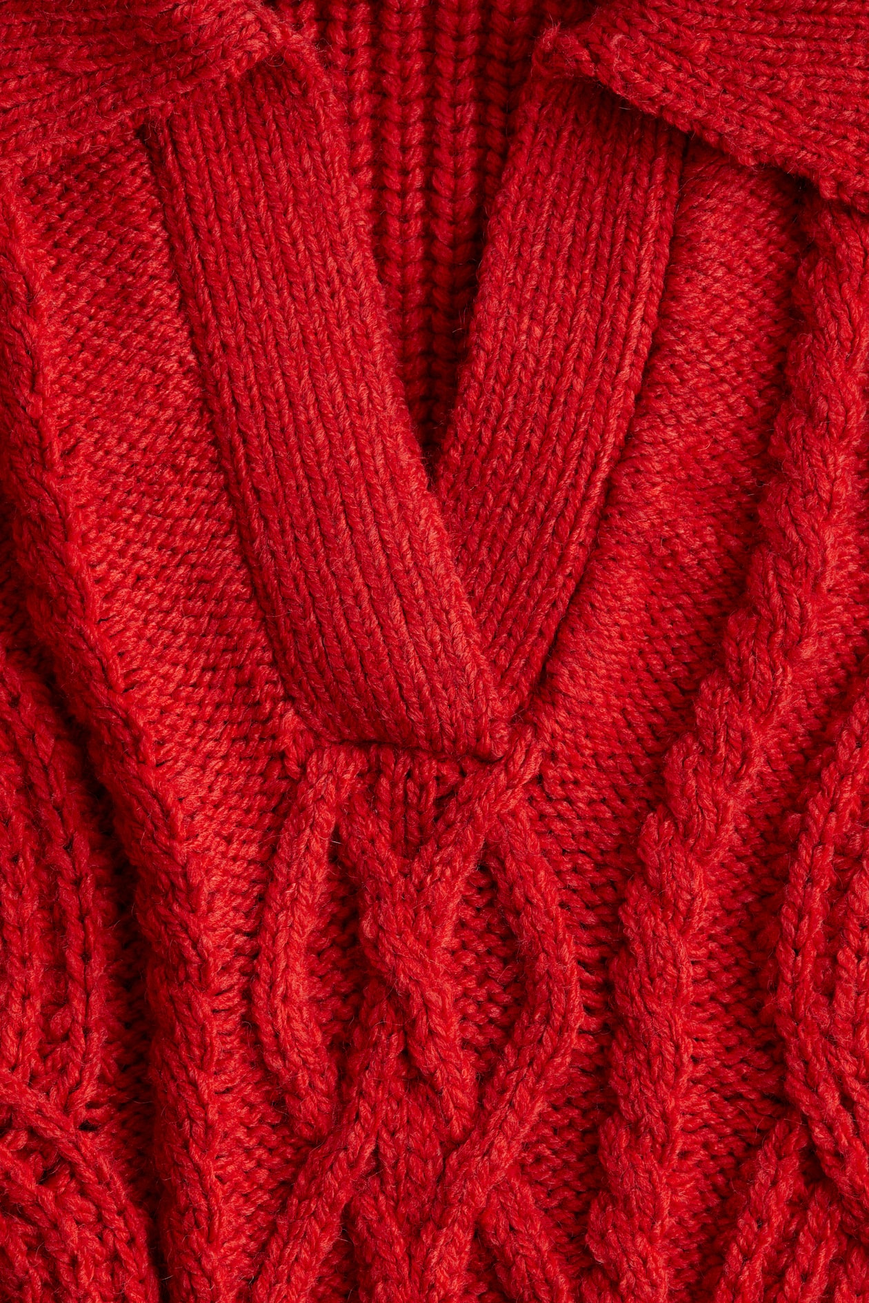 Cable-Knit Sweater with Collar - image 5