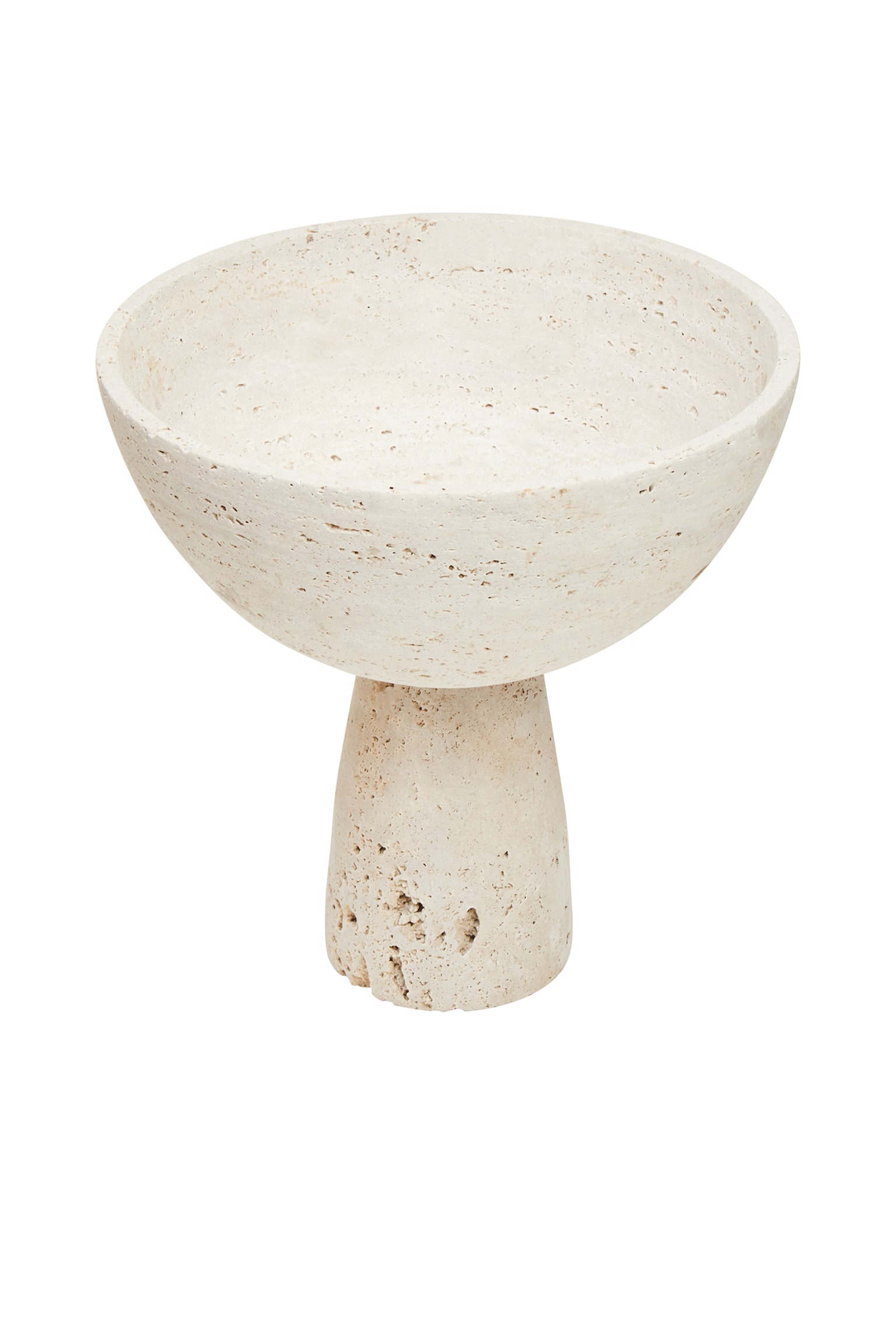 Tibor Travertine Pedestal Bowl - Natural - 5