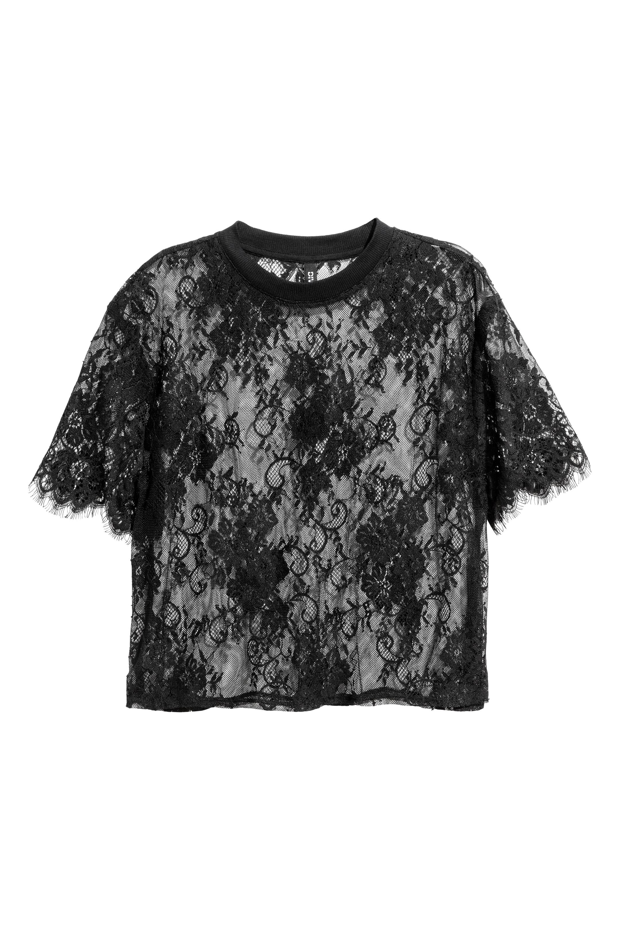 Agrandir l'image: Top en dentelle - Noir - FEMME | H&M FR 1