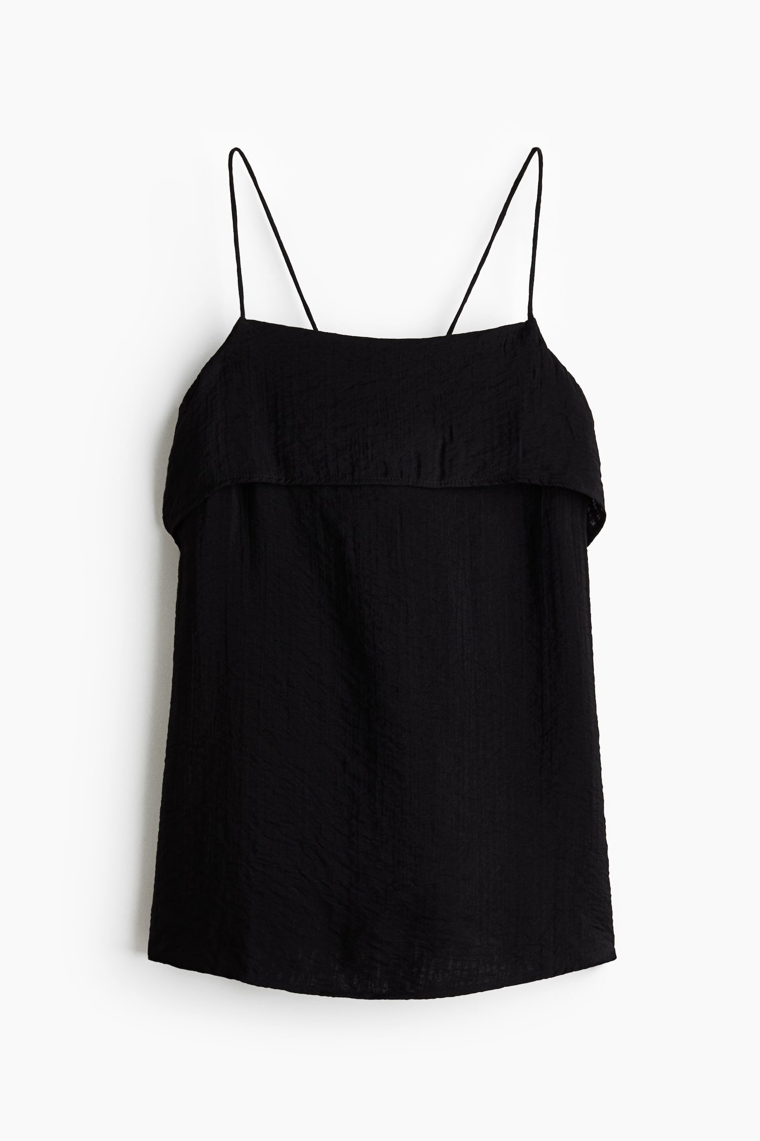 Viscose-blend strappy top - Black/Light beige - 1