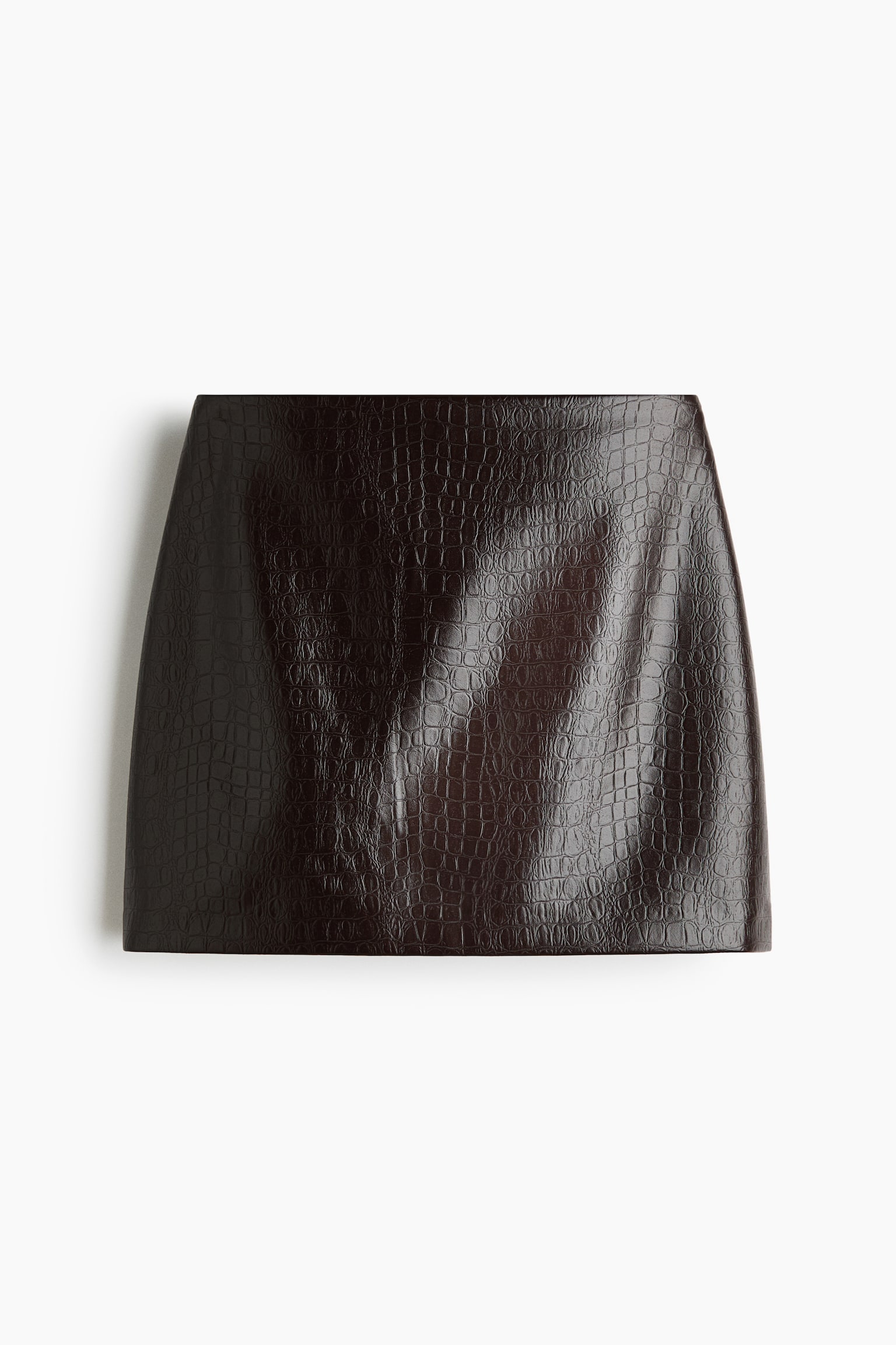 Женская юбка H&M Coated, цвет: Тёмный коричневый — фото 1