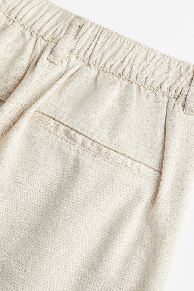 Linen-blend shorts - Light beige/Black/Light khaki green - 6