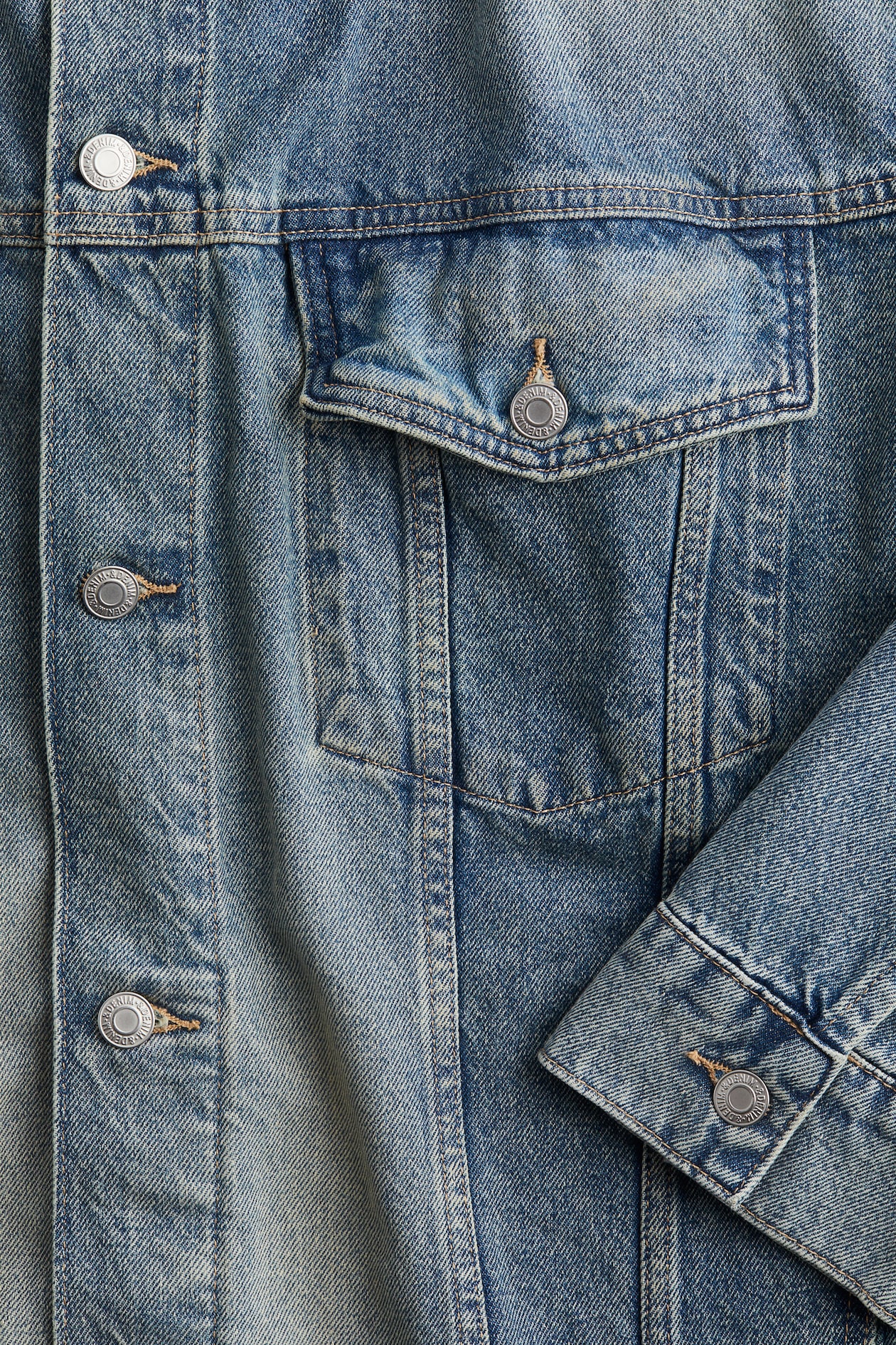 Blue Denim Embroidered Oversized Jacket - Helena