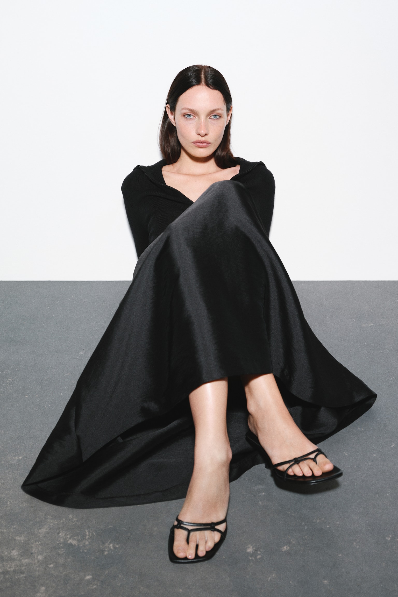 Женская юбка H&M A-Line Midi, цвет: Чёрный — фото 3