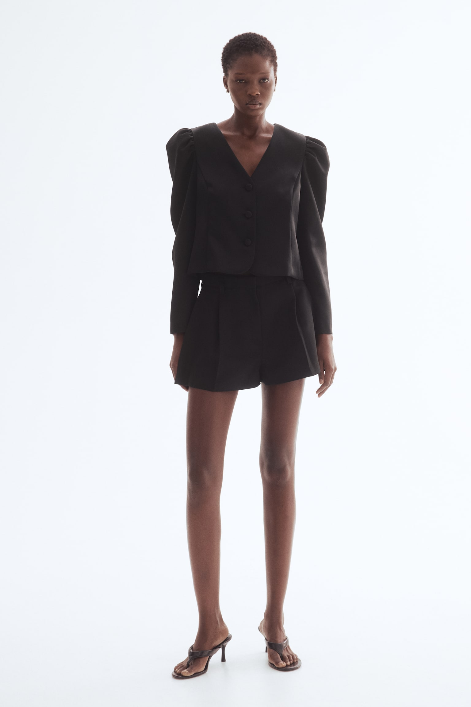 公主袖女衫 - 黑色 - 4