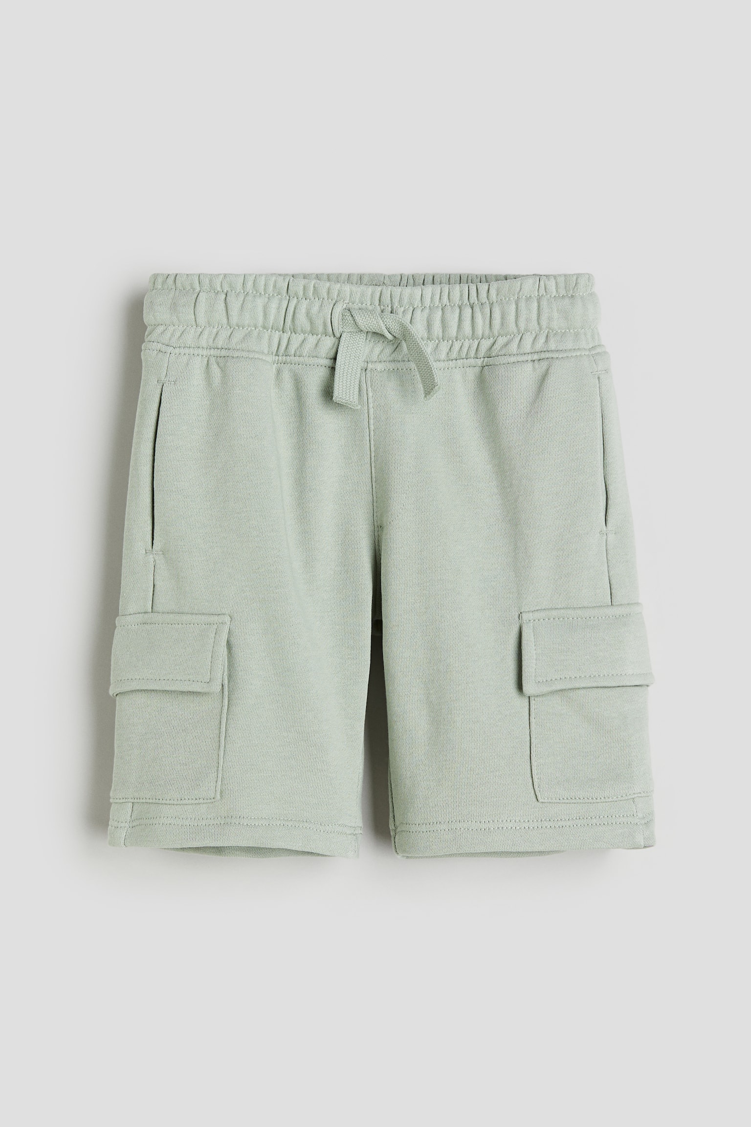 Cargo sweatshirt shorts - Light green/Light grey marl/Dark beige - 1