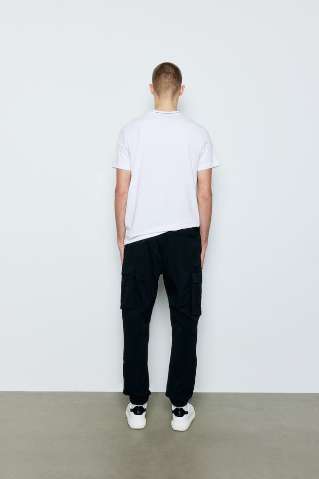 T-Shirt in Slim Fit - Weiß/Knallblau - 4