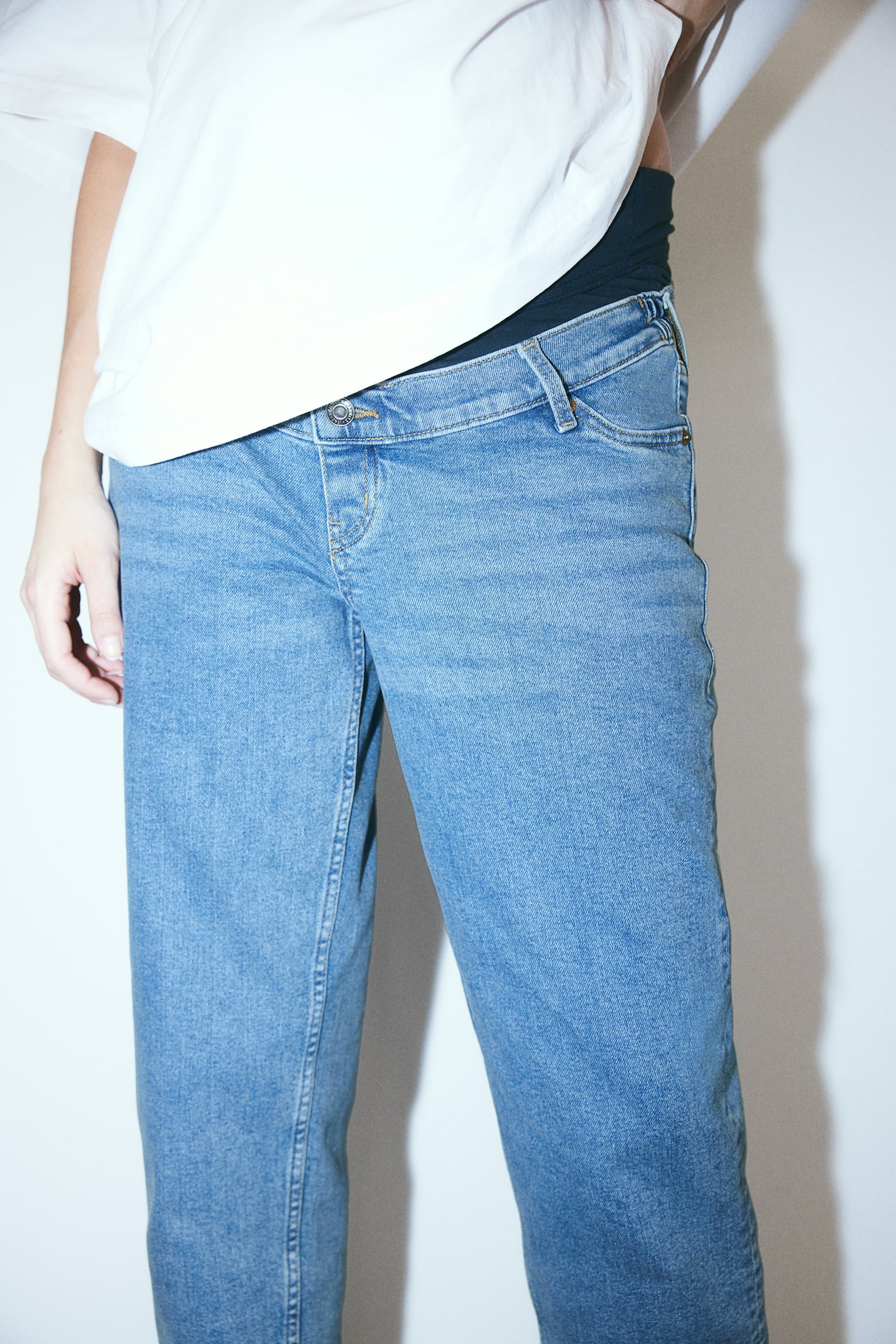 MAMA Straight Ankle Jeans - Denim blue/Light denim blue/White/Black - 4