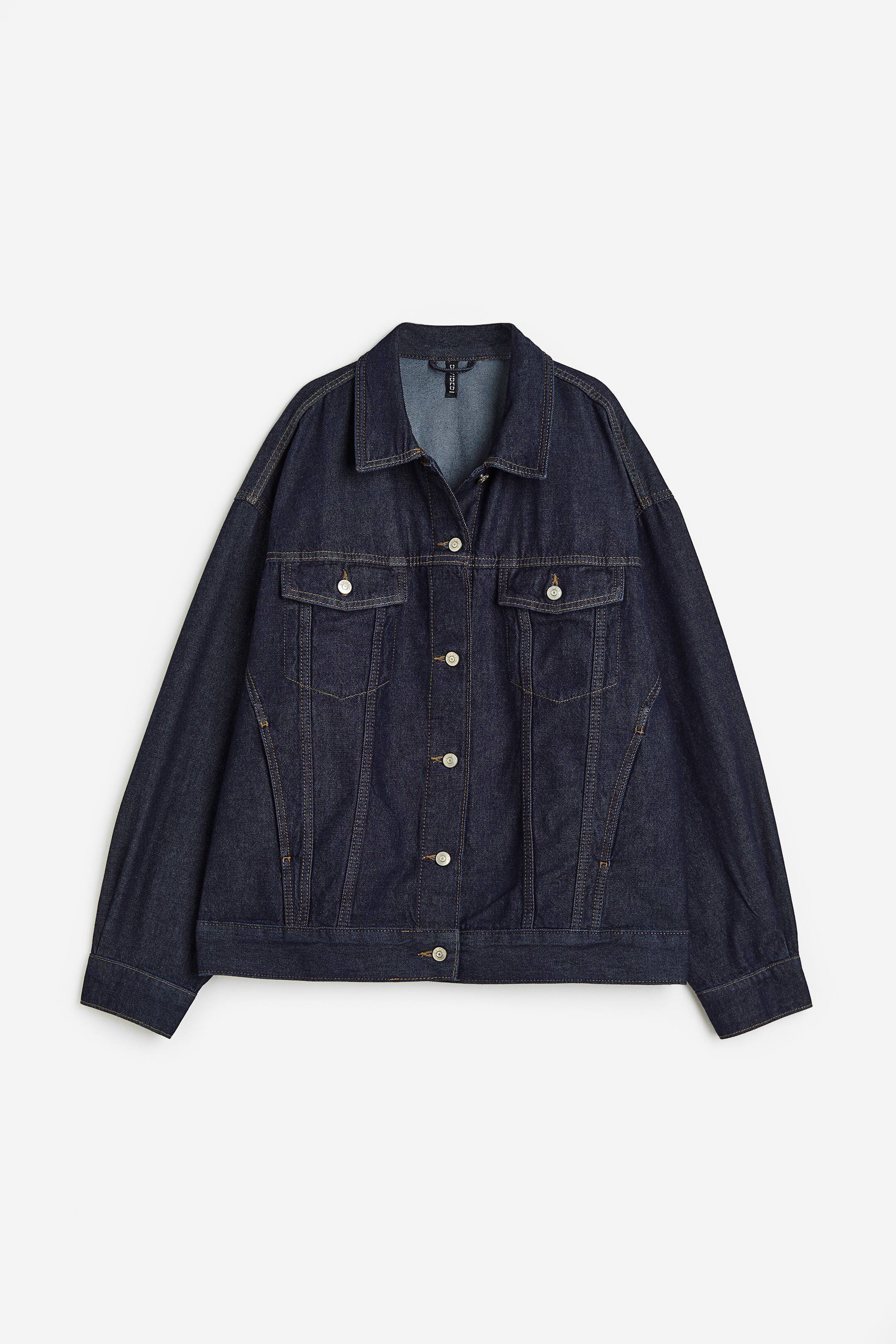 Oversized Denim Jacket - Dark denim blue - Ladies | H&M US