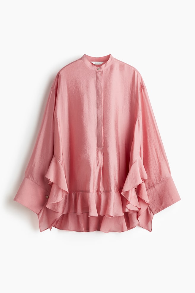 Flounce Blouse - Pink/Black/White - 1