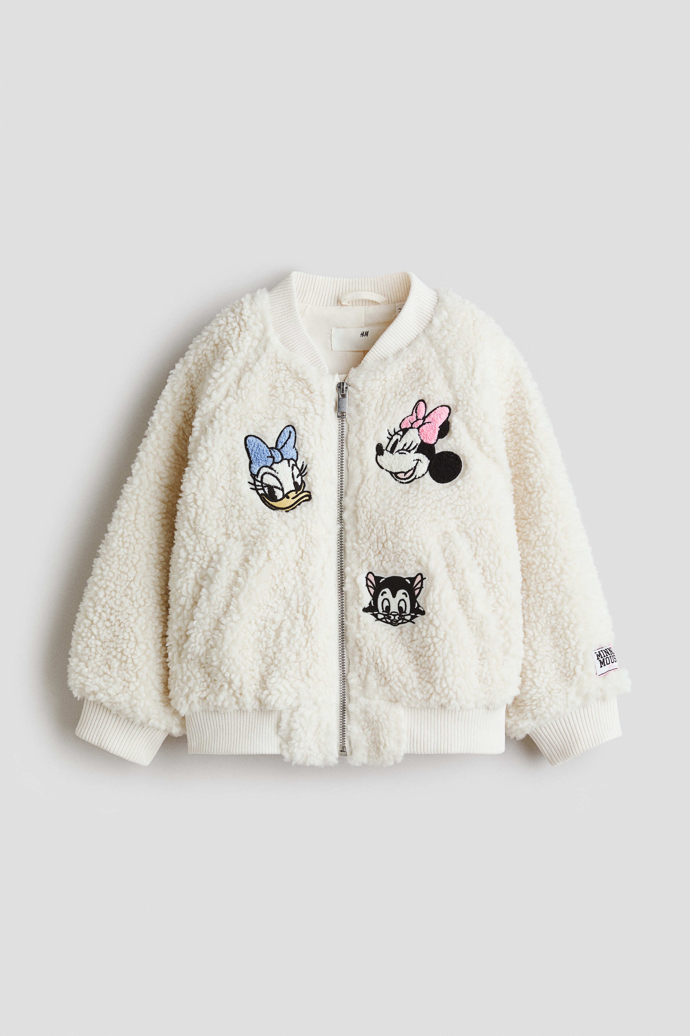H & M - Pilotenjacke aus Teddyfleece mit Applikationen - Beige - Kinder