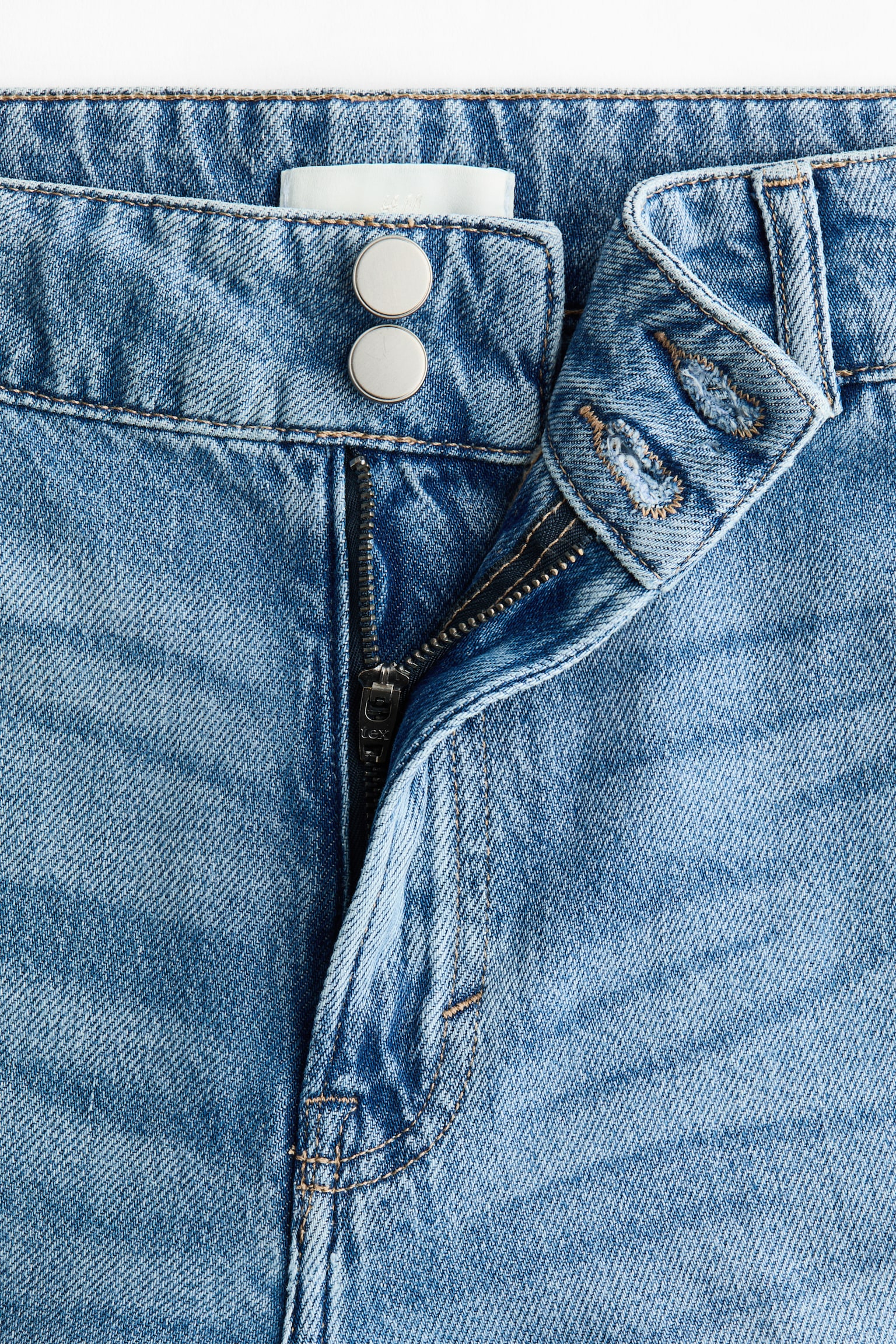 Wide High Waist Jeans - כחול ג'ינס בהיר/לבן/כחול ג'ינס כהה/כחול ג'ינס - 6