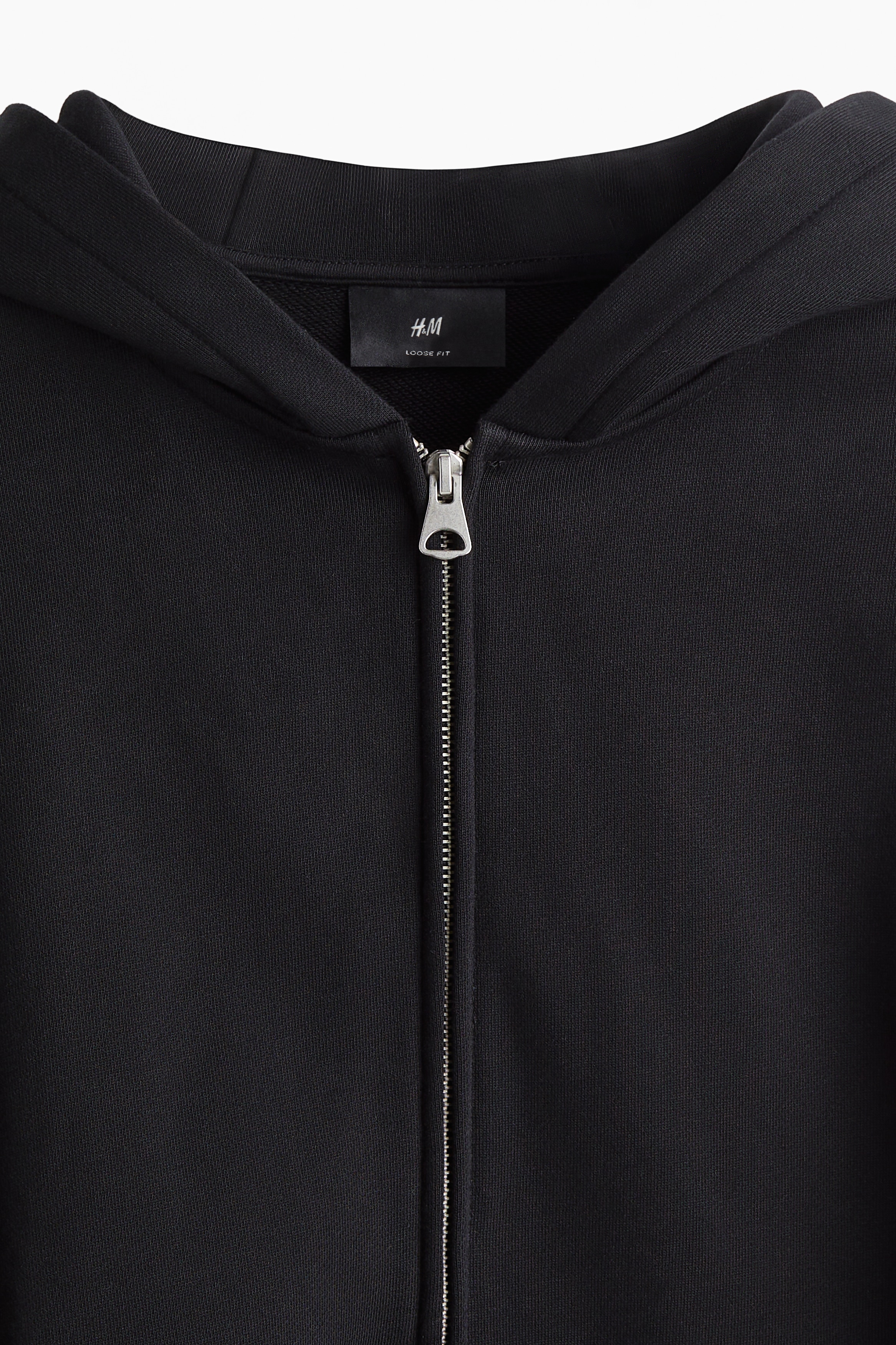 Loose Fit Boxy-style zip-through hoodie