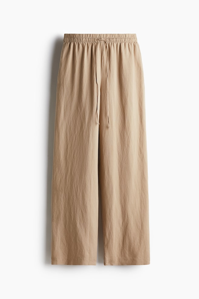 Linen-blend trousers - Beige/Dark red/Black/Cream/Striped/Light beige/Dark brown/White/Light beige/Navy blue - 1