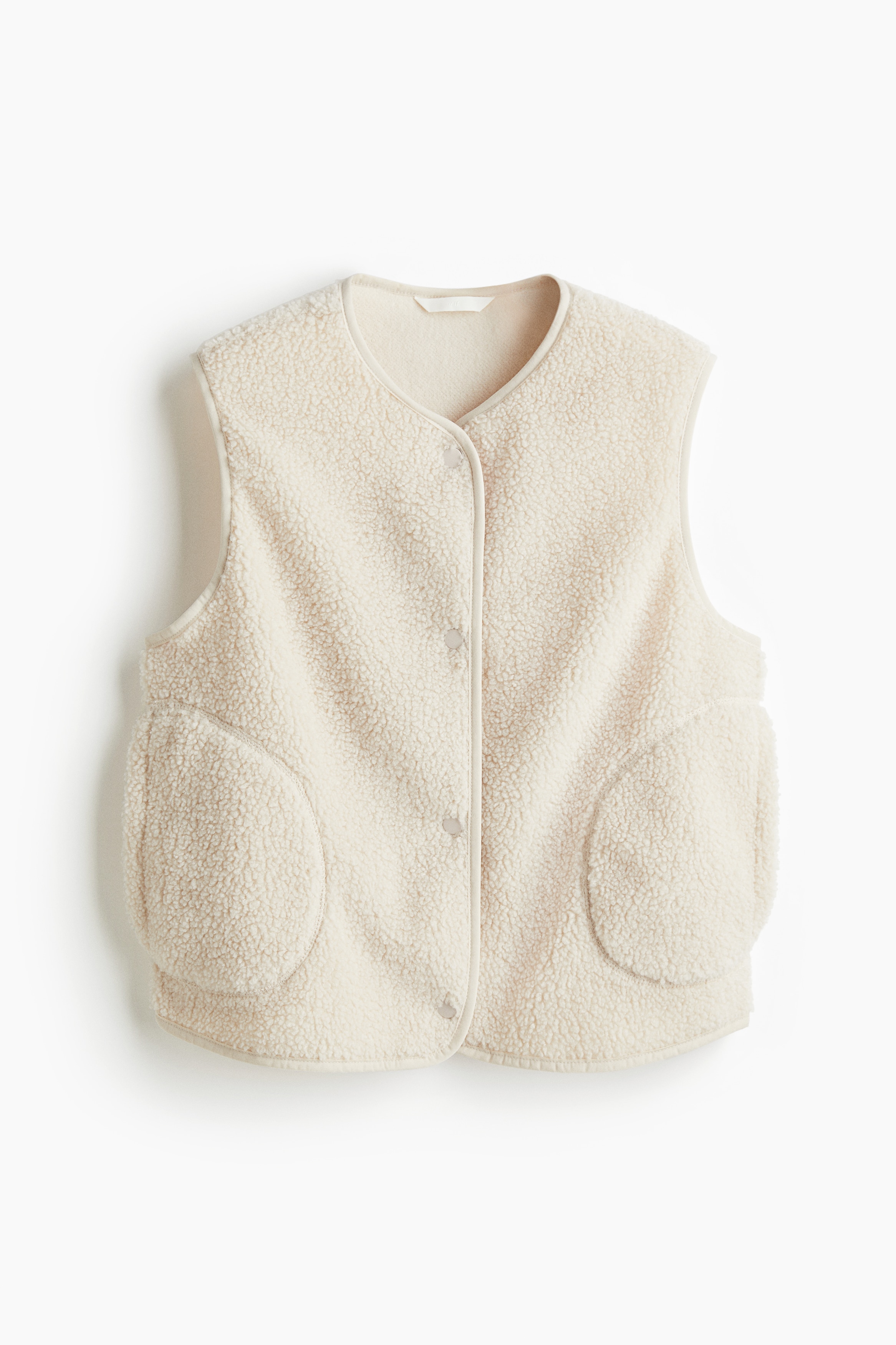 Teddy Fleece Vest - Light beige/Dark brown/Navy blue
