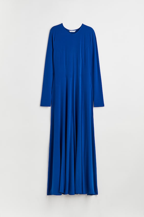 Long-sleeved jersey dress - Blue - Ladies | H&M GB