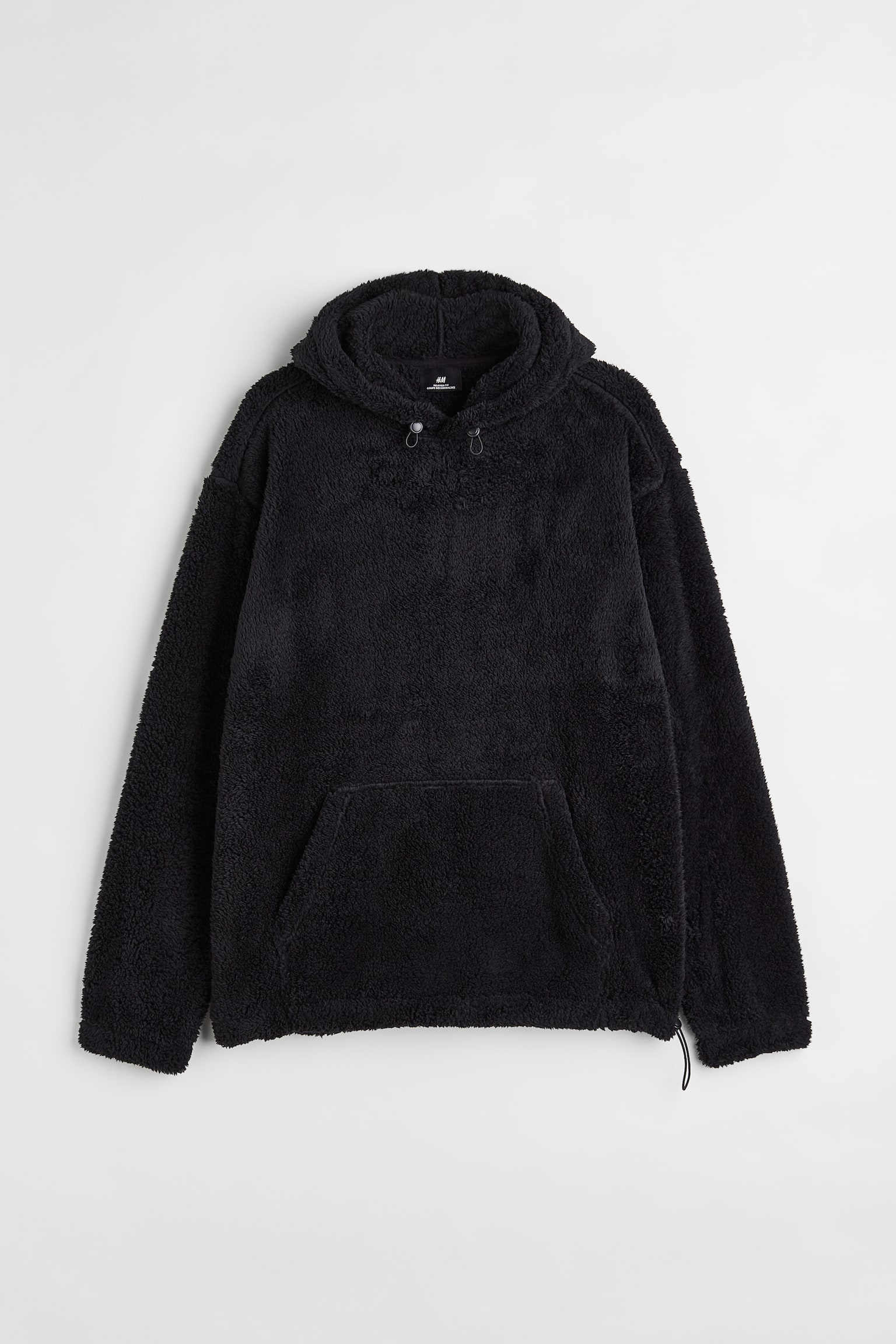 Relaxed Fit Pile Fleece Hoodie - Black/Dark green/Dark purple - 3