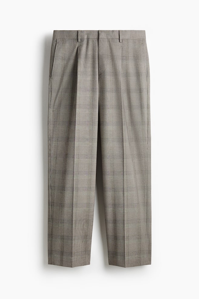 Regular Fit Suit Pants - Grey/Dogtooth pattern - 1