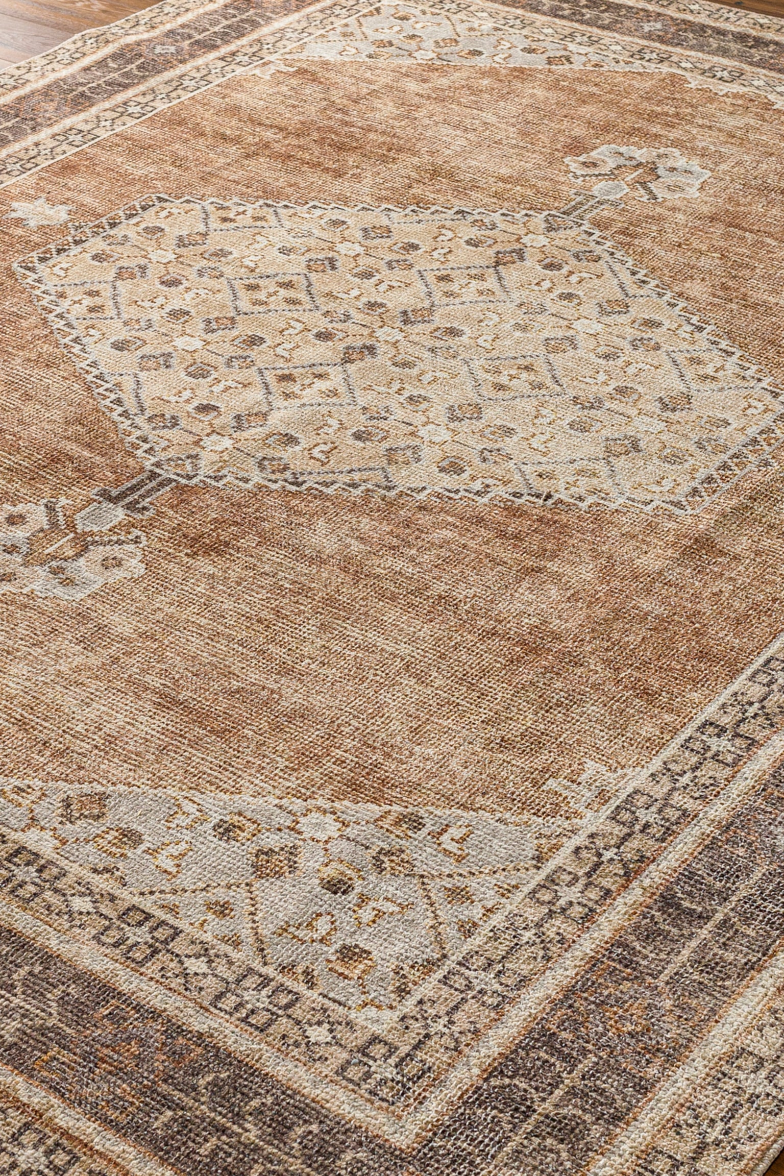 Lila Vintage Traditional Designer Rug-Terracotta - 4