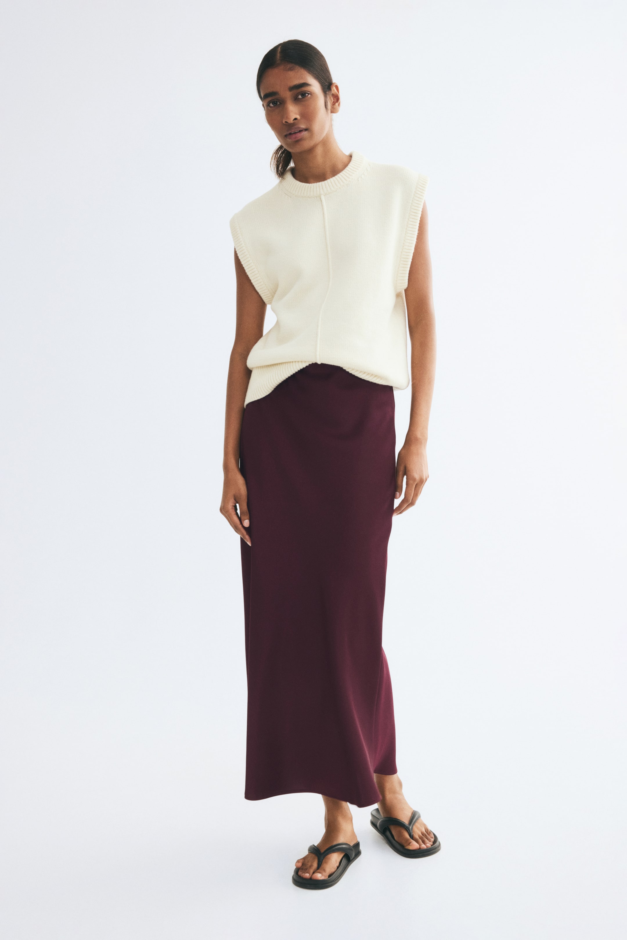 Agrandir l'image: Jupe midi - Bordeaux - FEMME | H&M CH 1