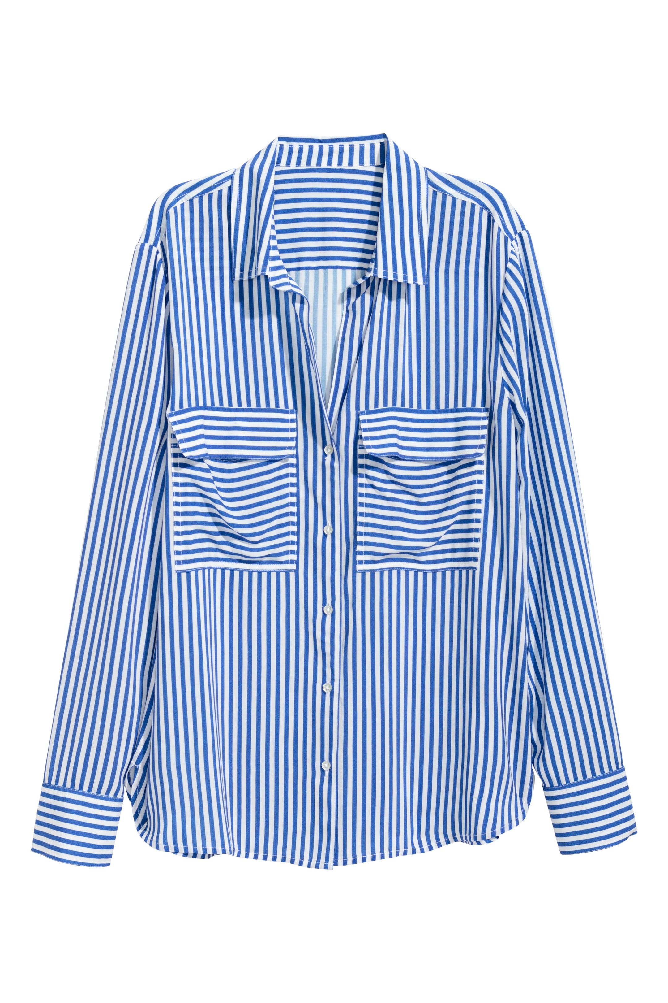 Agrandir l'image: Chemise en viscose - Bleu/blanc/rayé - FEMME | H&M FR 1