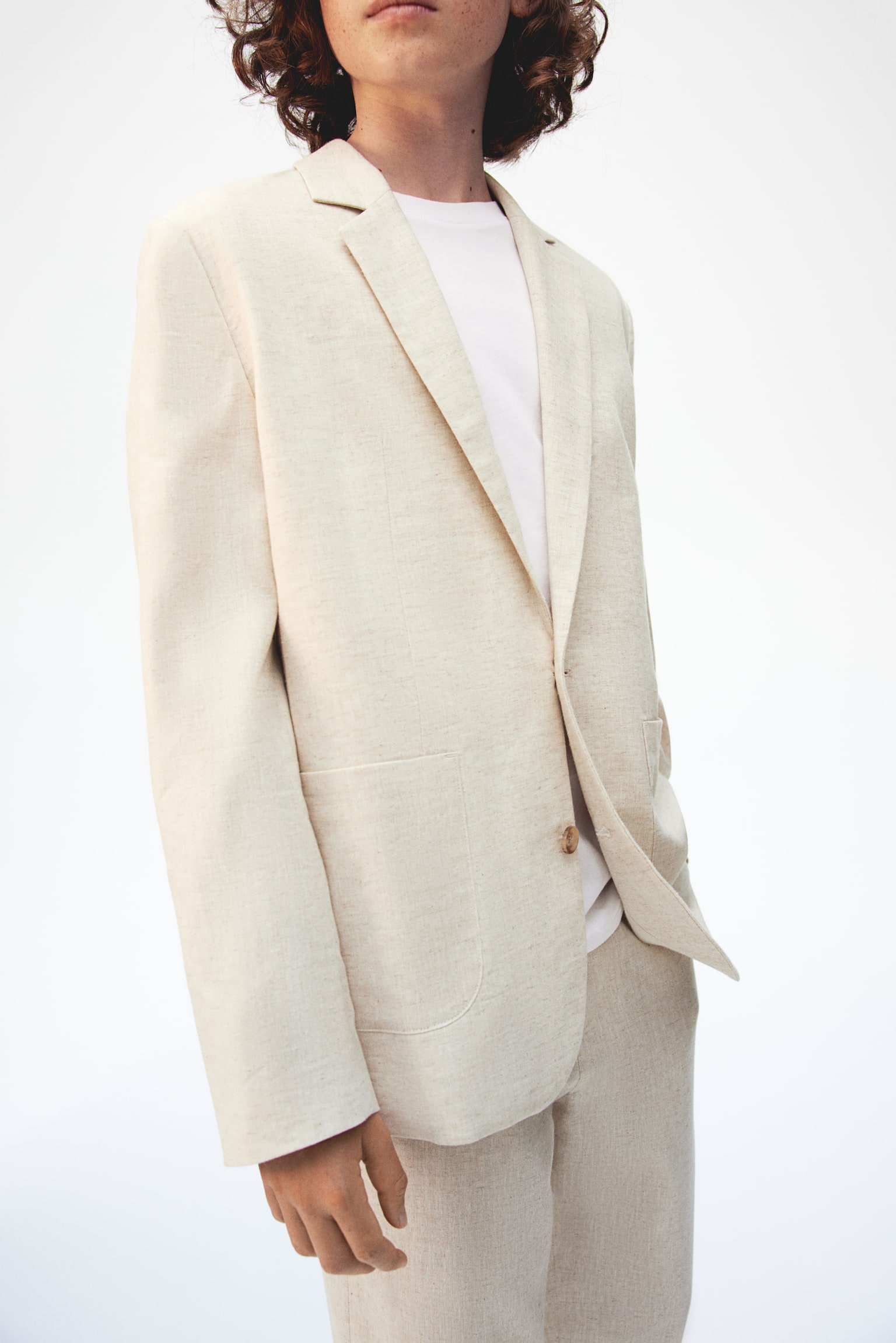 Linen Blend Suit - Light beige - 3