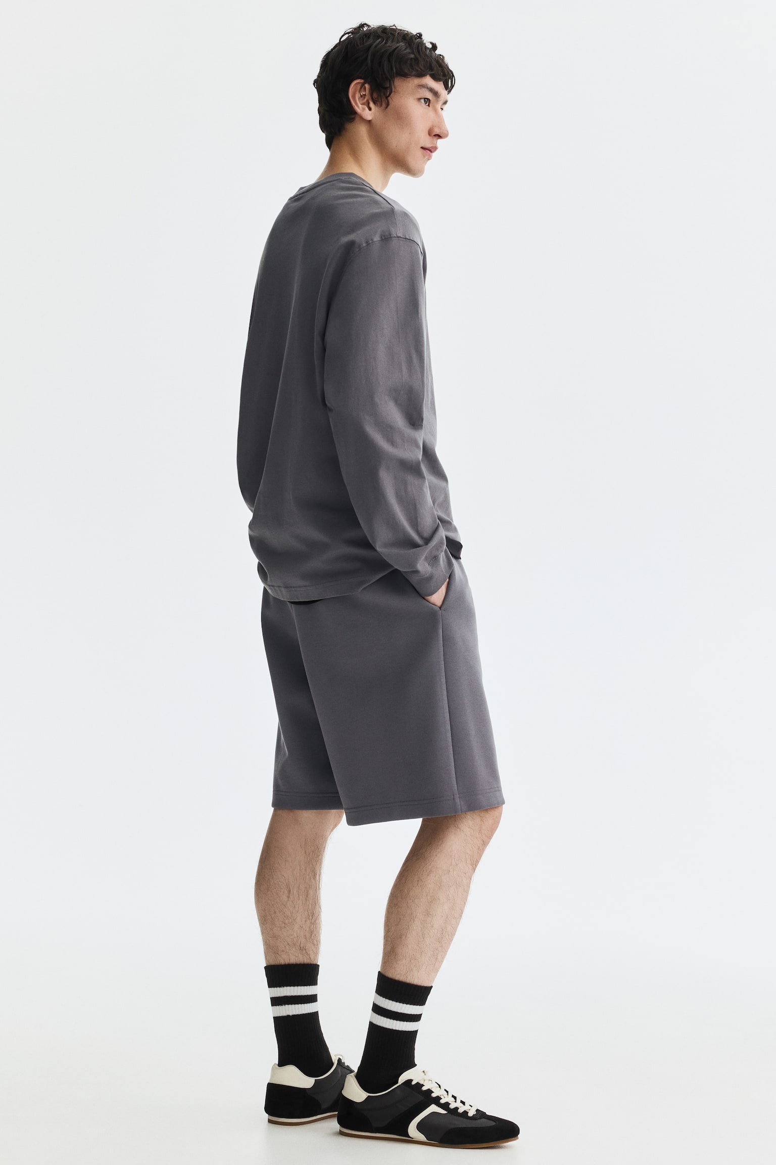 Šortky s interlockem Relaxed Fit - Tmavě šedá/Námořnická modř/Černá/Světle šedá/Hnědá - 3