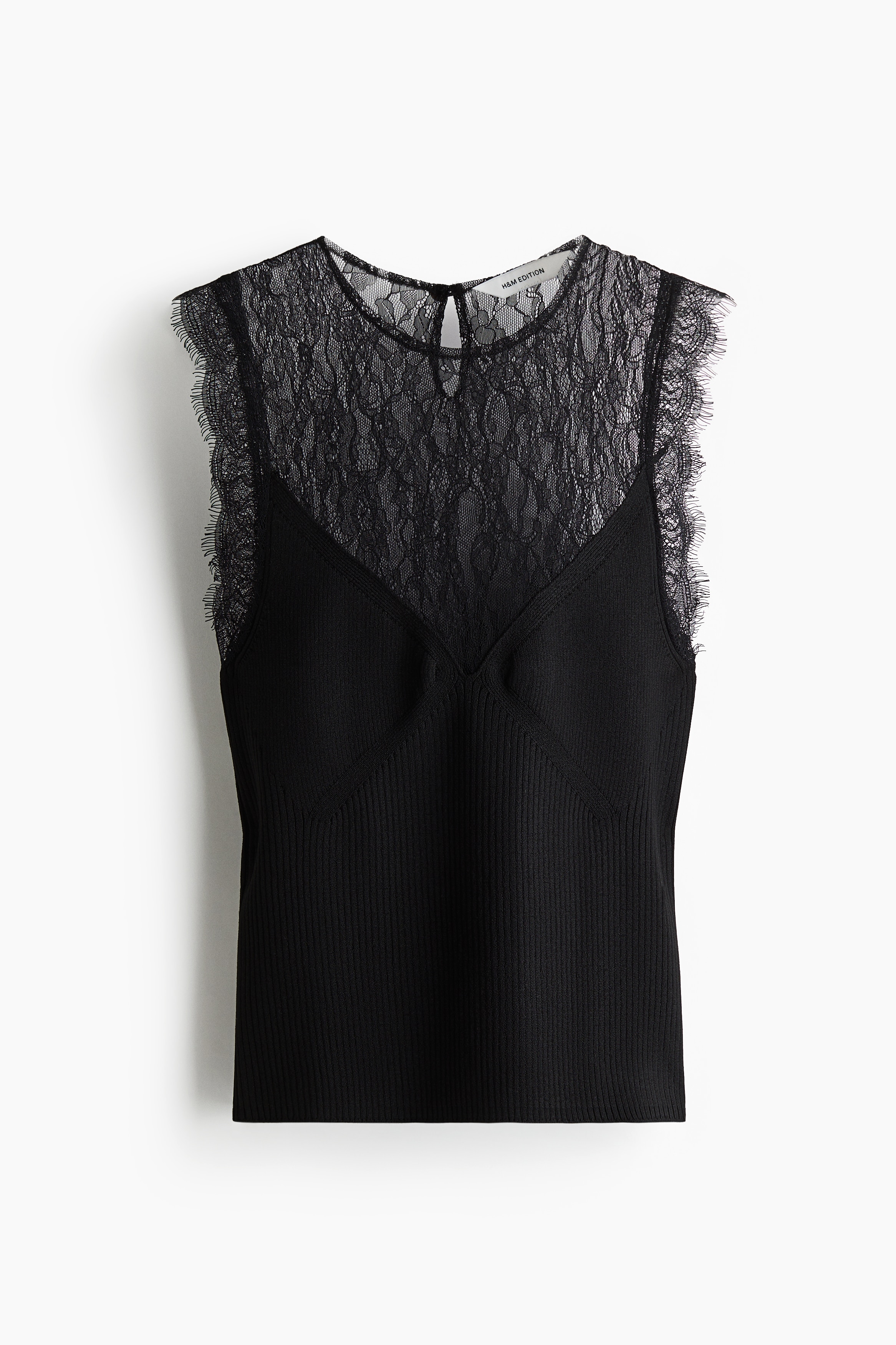 Lace Detail Top - Black