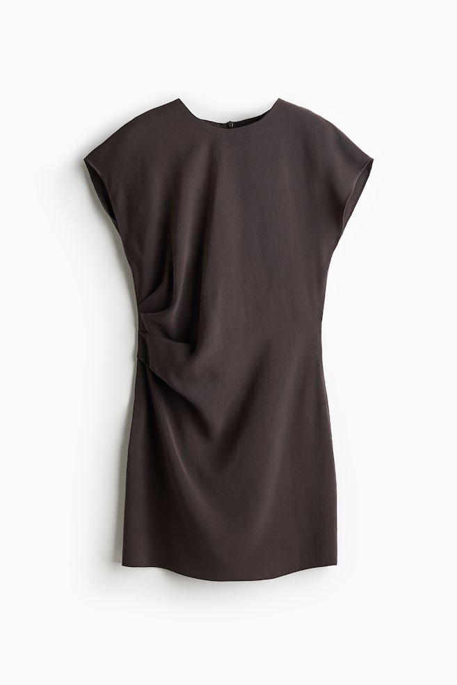Minirobe avec détail plissé - Taupe foncé - 1