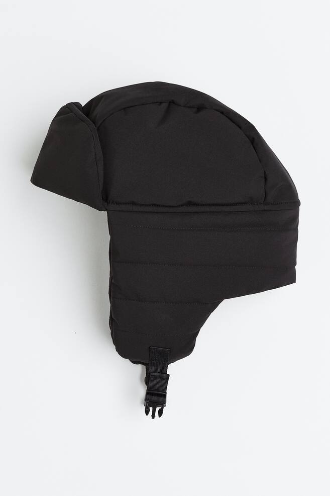 Padded earflap hat - Black - 2