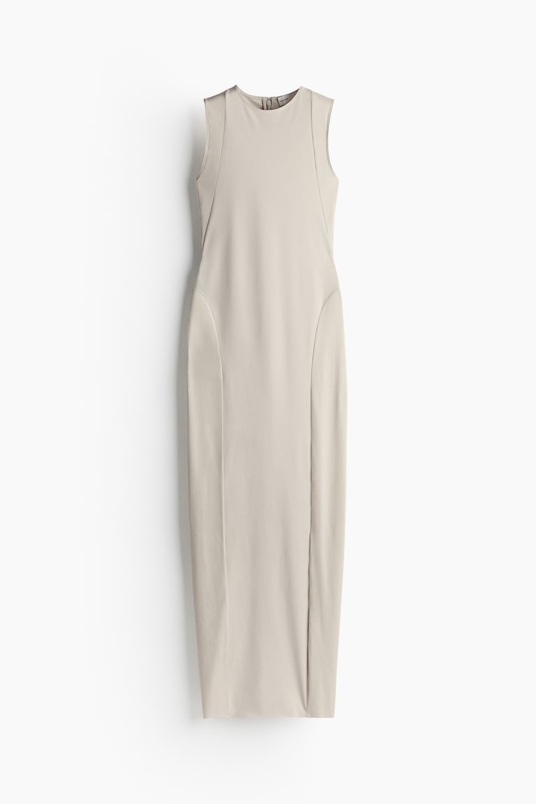 Women's Light beige Bodycon Dress with Sheer Sections | H&M US