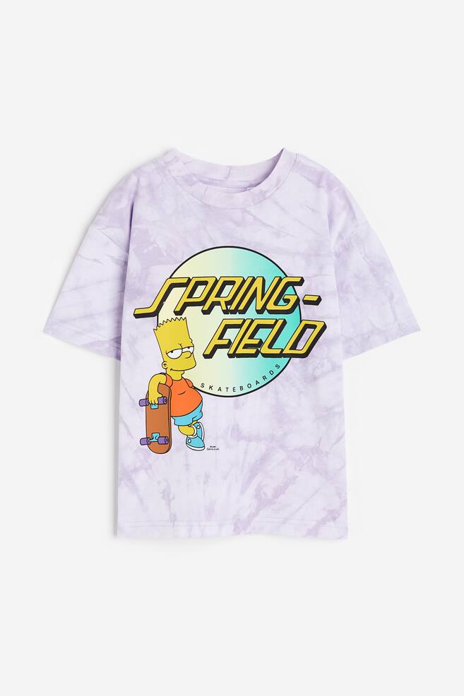 Printed T-shirt - Lilac/The Simpsons/White/Black Panther/Light beige/LEGO Ninjago/Blue/Spider-Man/dc - 1
