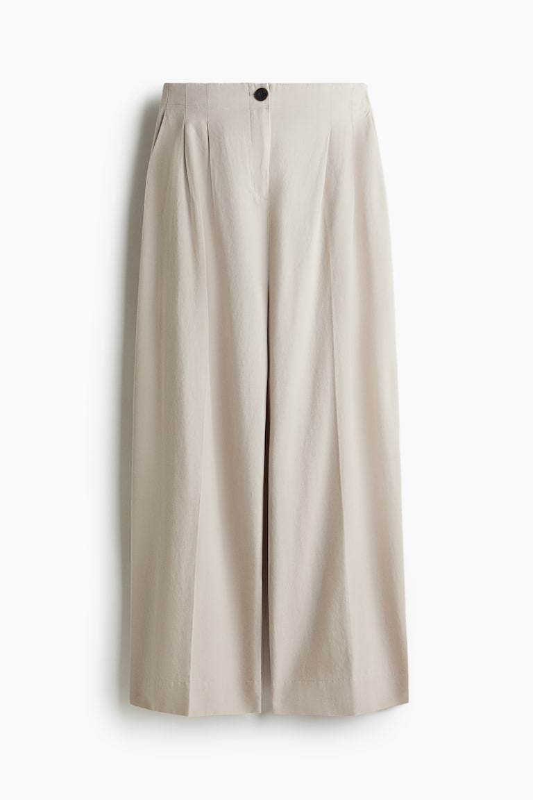 Široke pantalone od mešavine lana