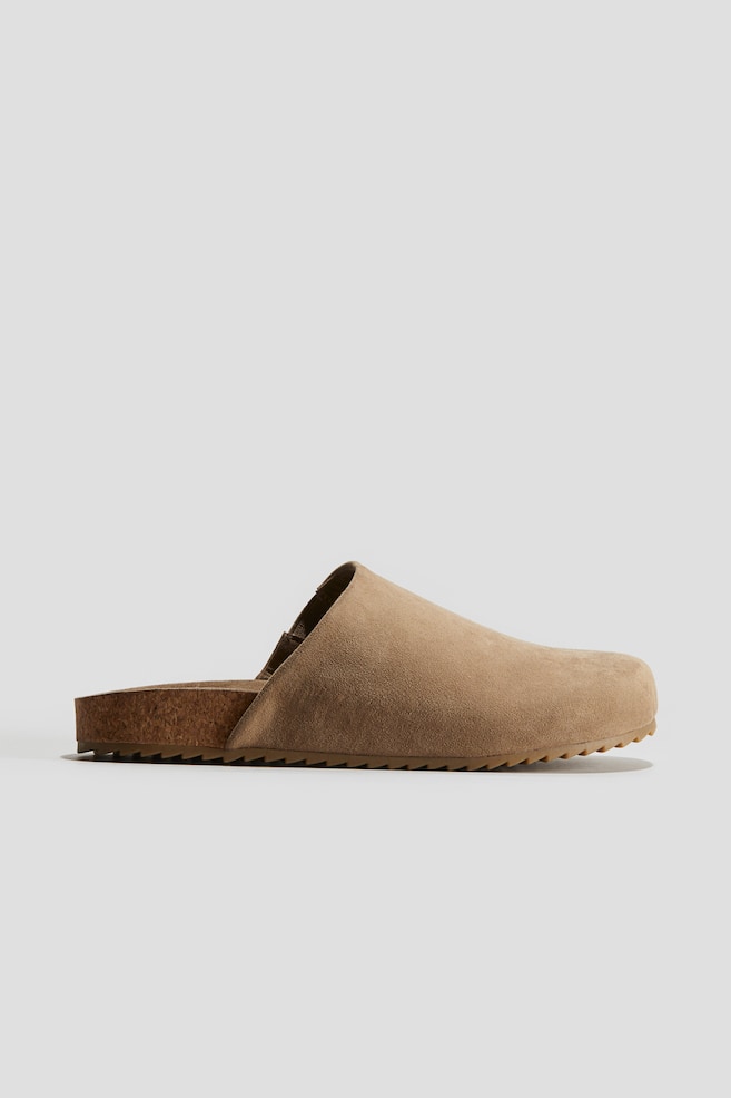 Napped mules - Beige/Black - 1