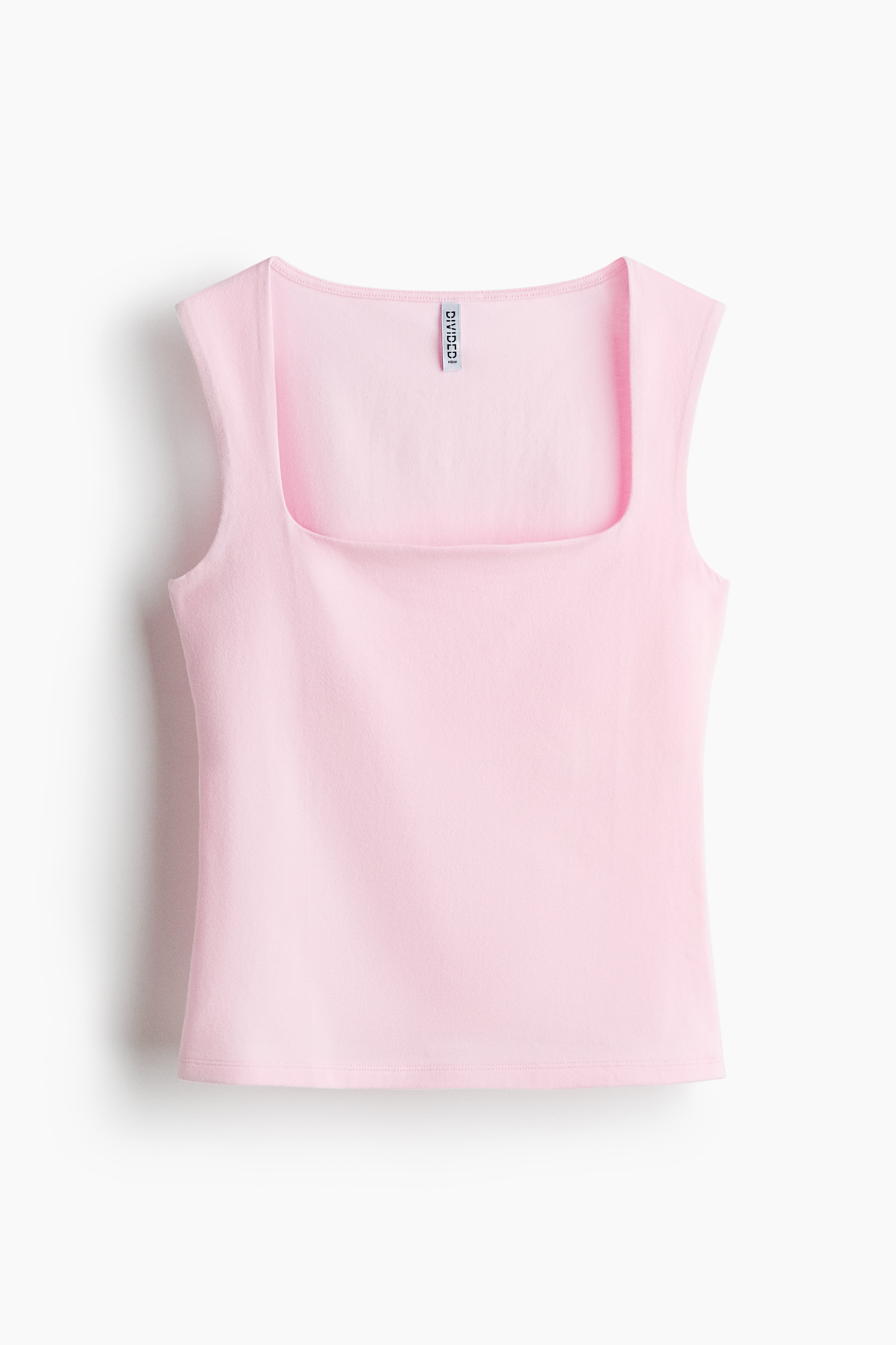 Square-neck vest top - Light pink/Dark blue/Burgundy/Ivory
