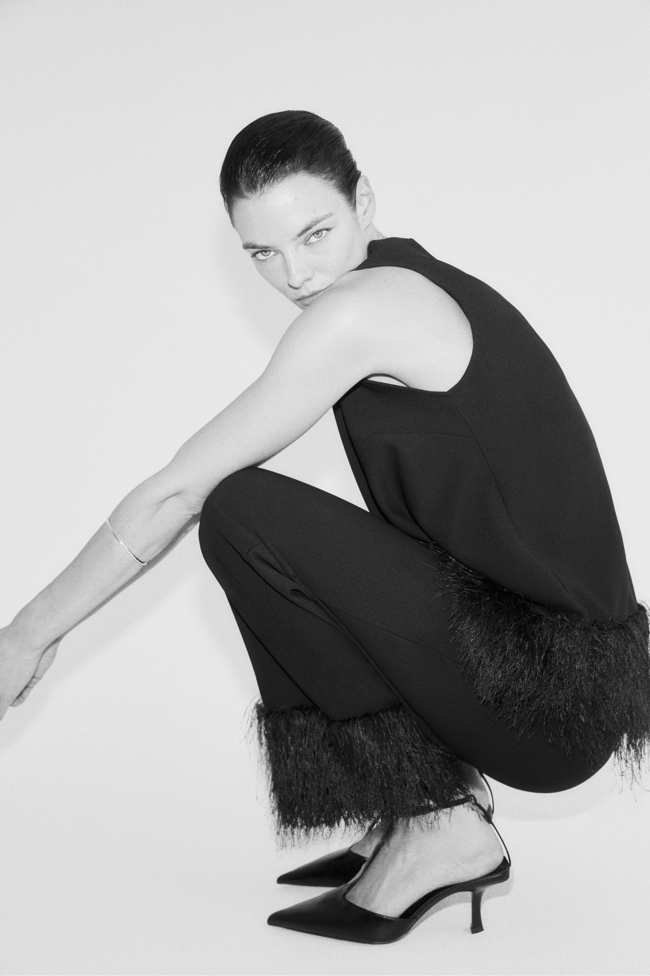 View larger image: Sequin-fringed crêpe top - Black - Ladies | H&M 1
