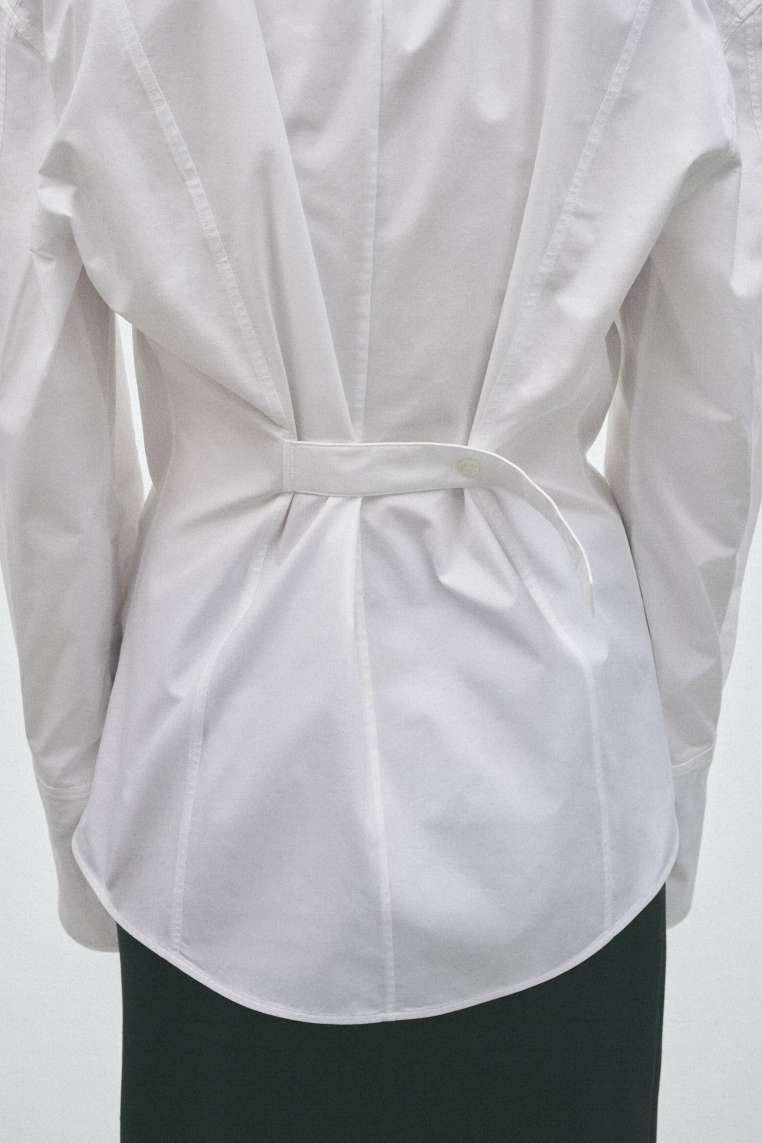 Женская рубашка H&M Poplin Hourglass, цвет: Белый — фото 5