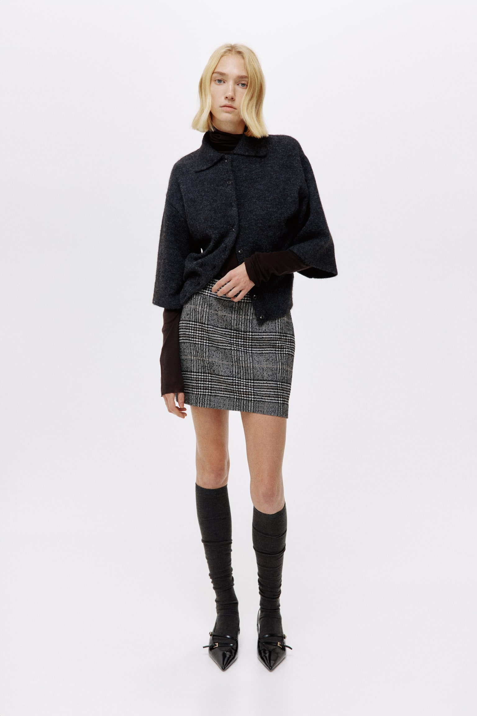 Mini skirt - Black/Checked/Cream - 3