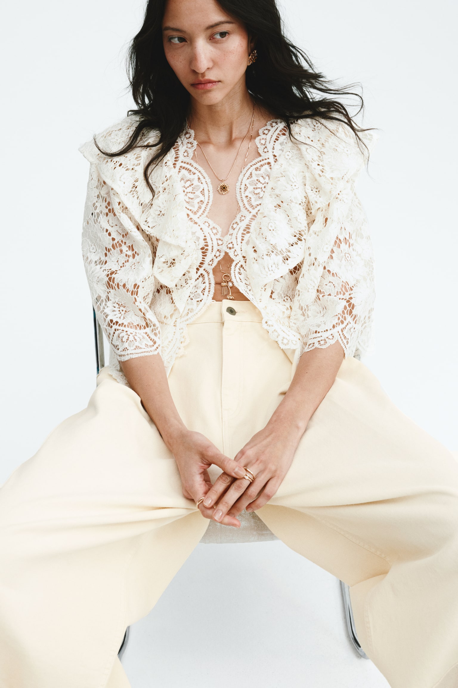 Barrel Leg Regular Waist Jeans - Pale yellow - 8