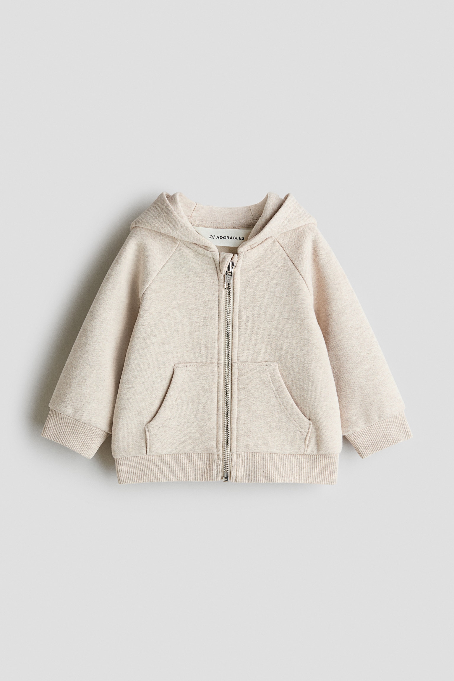 Veste à capuche zippée - Beige clair