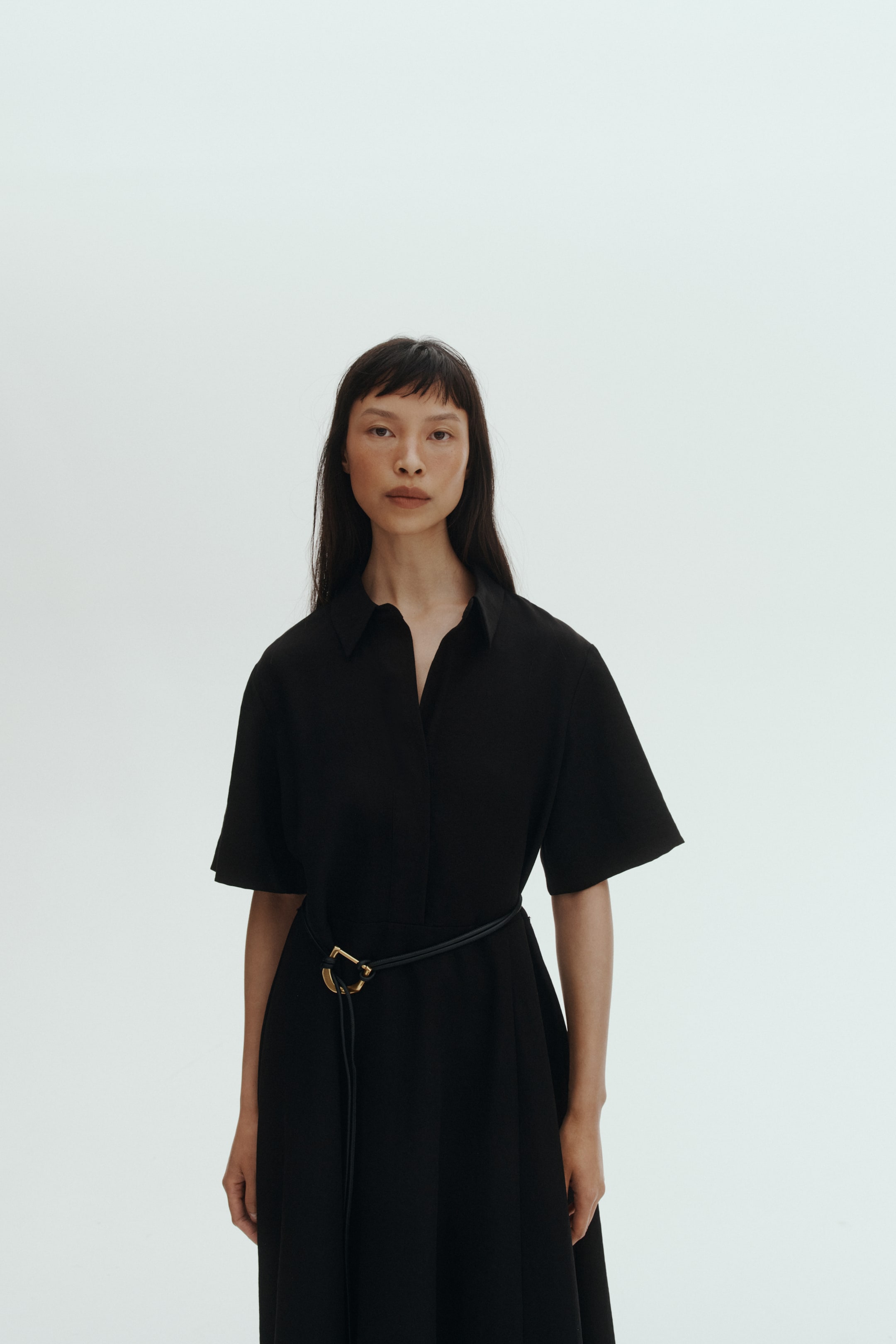 Tie-Belt Shirt Dress